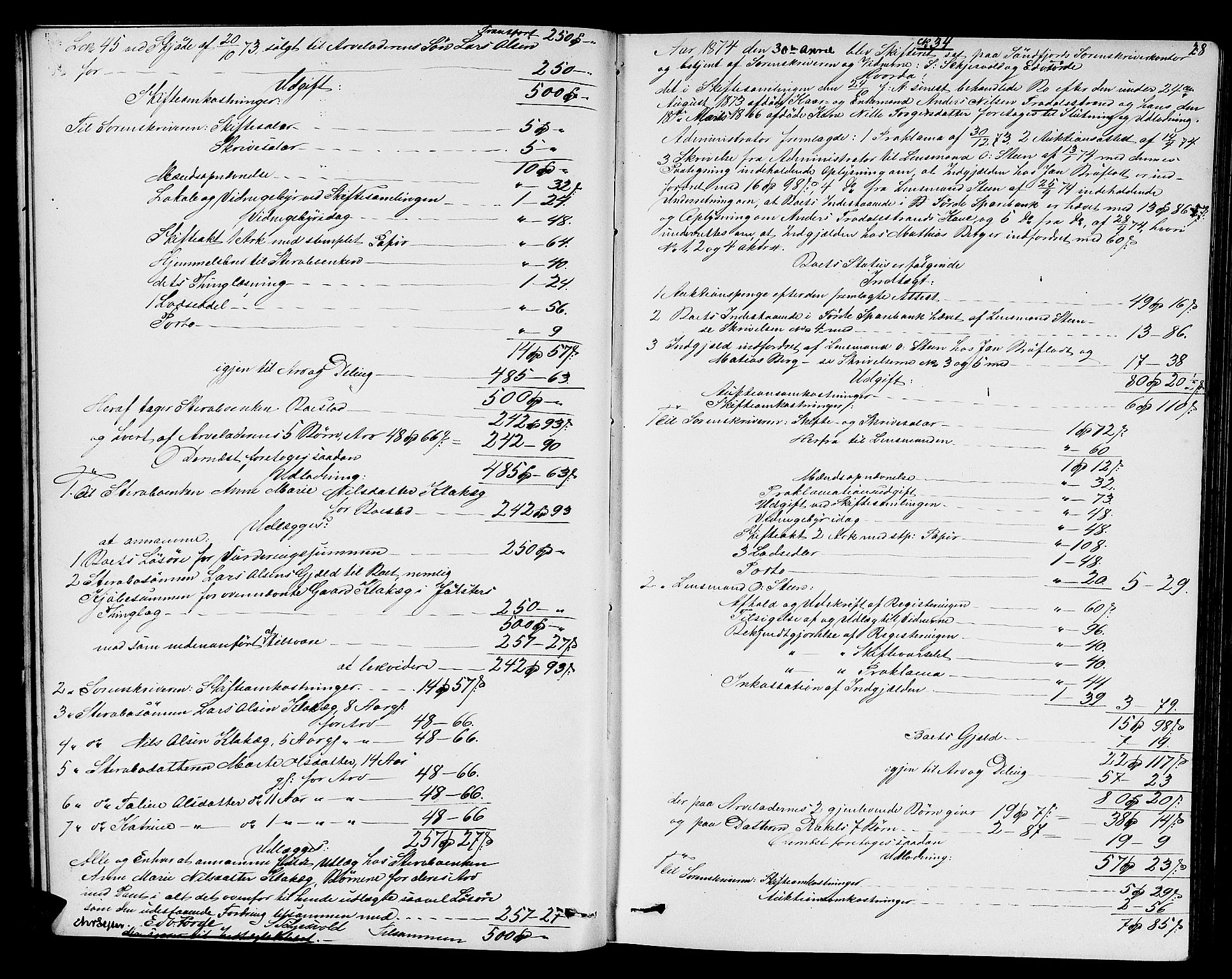 Sunnfjord tingrett, AV/SAB-A-3201/1/H/Hd/L0005: Skifteutlodningsprotokoll, 1874-1881, p. 27b-28a