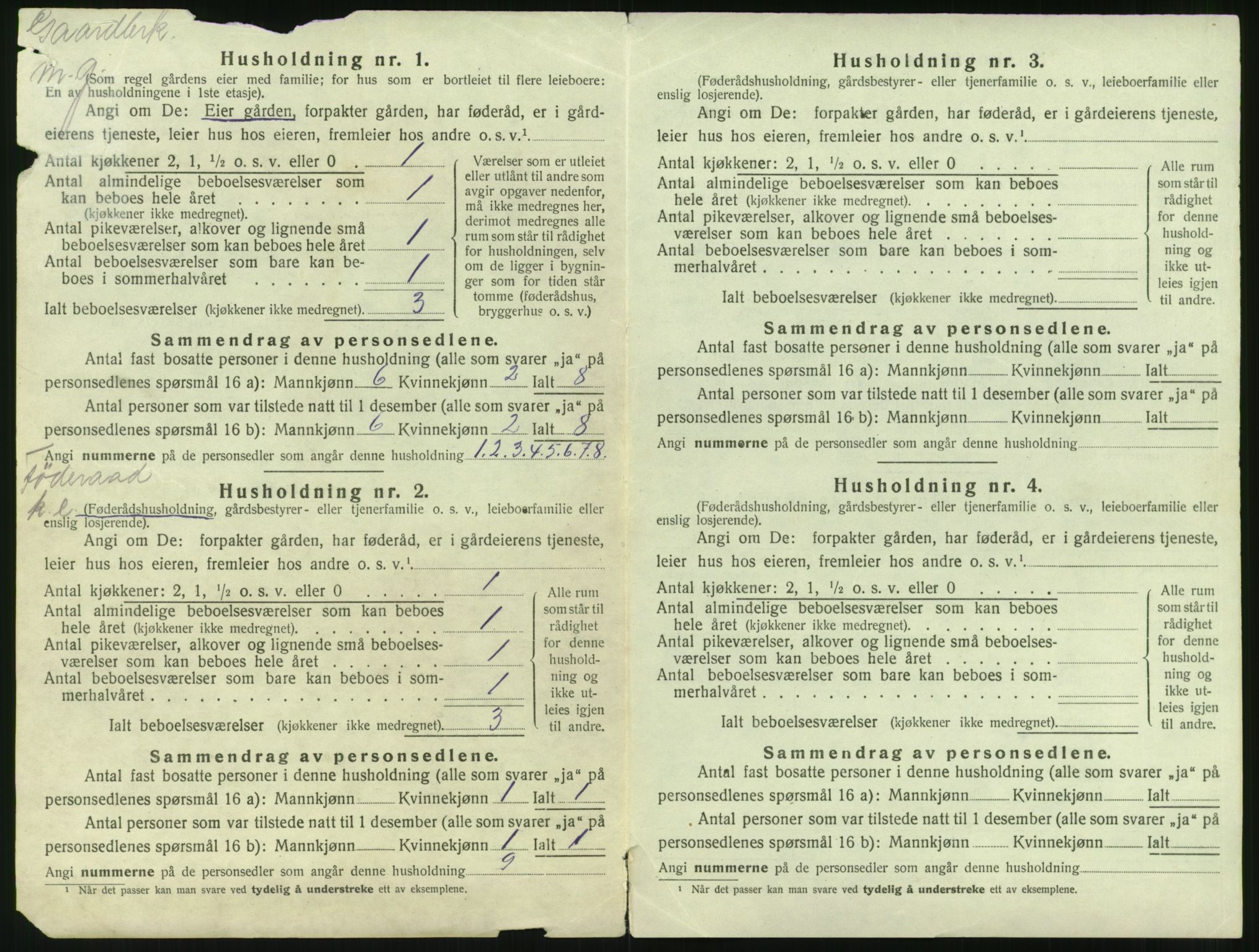 SAST, 1920 census for Sauda, 1920, p. 41