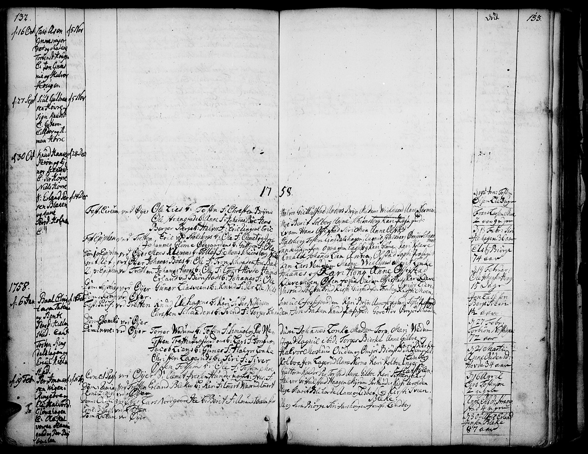 Øyer prestekontor, SAH/PREST-084/H/Ha/Haa/L0002: Parish register (official) no. 2, 1733-1784, p. 132-133