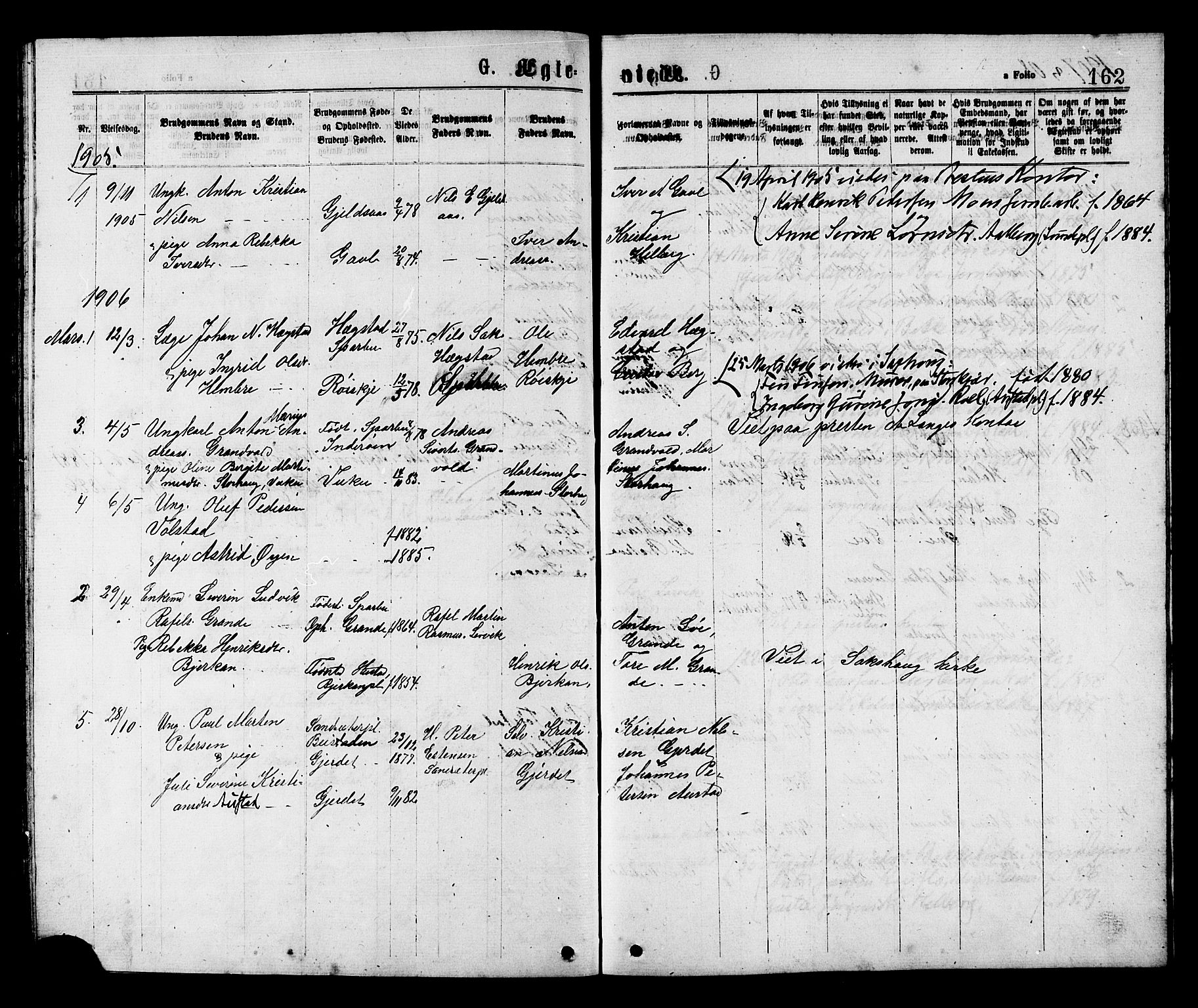 Ministerialprotokoller, klokkerbøker og fødselsregistre - Nord-Trøndelag, SAT/A-1458/731/L0311: Parish register (copy) no. 731C02, 1875-1911, p. 162