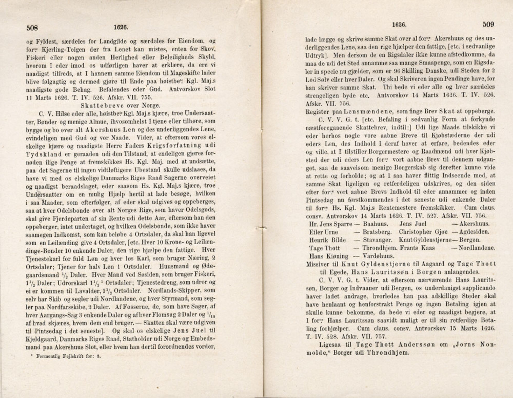 Publikasjoner utgitt av Det Norske Historiske Kildeskriftfond, PUBL/-/-/-: Norske Rigs-Registranter, bind 5, 1619-1627, p. 508-509