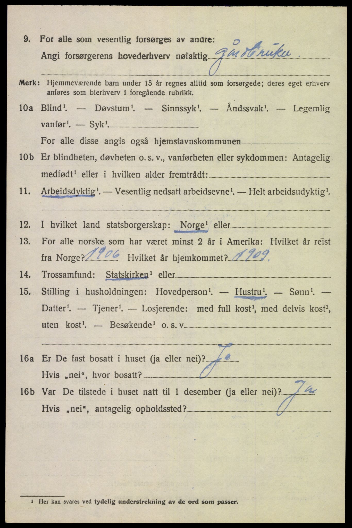 SAK, 1920 census for Spind, 1920, p. 2166