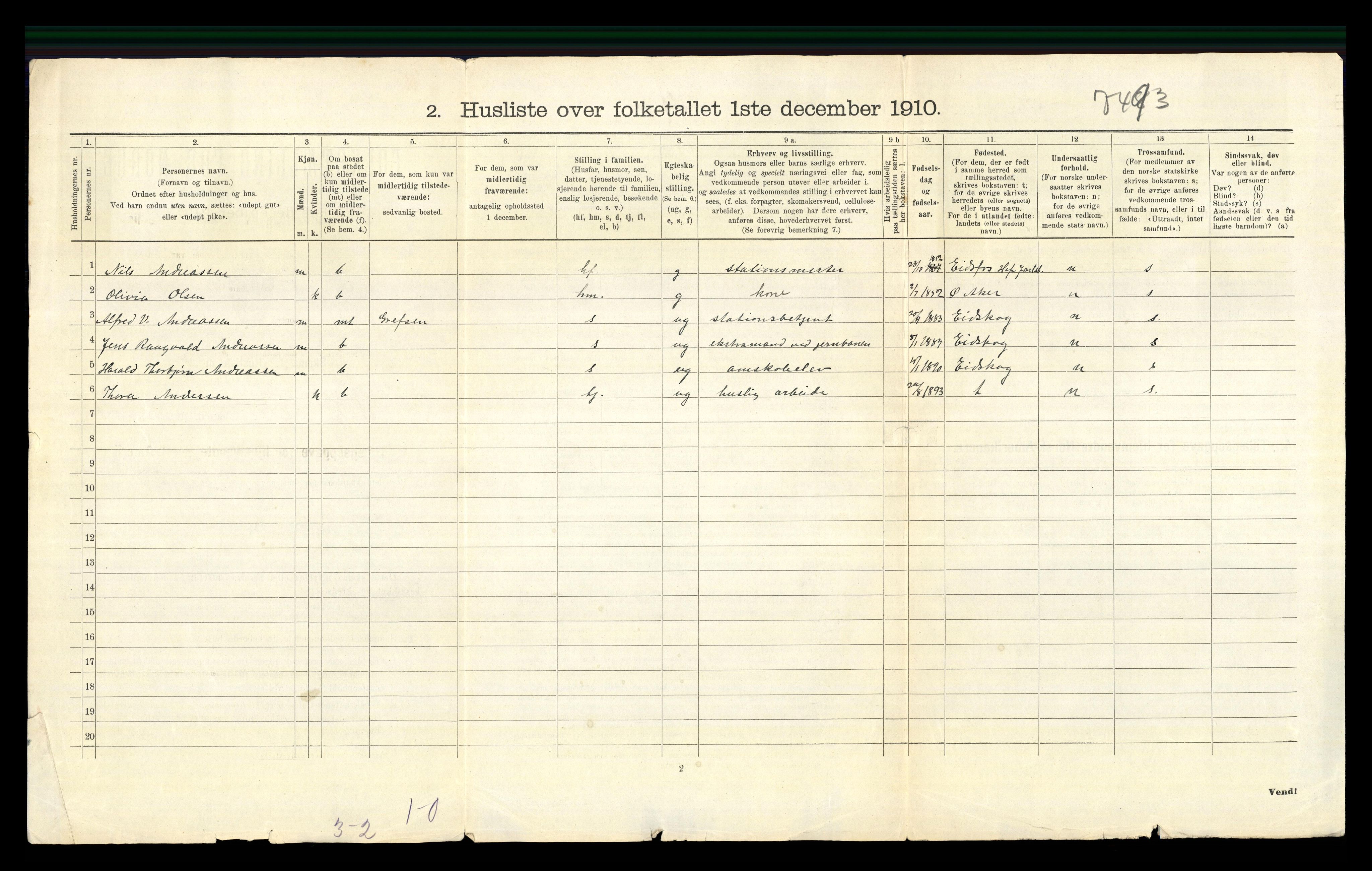 RA, 1910 census for Sør-Odal, 1910, p. 1313