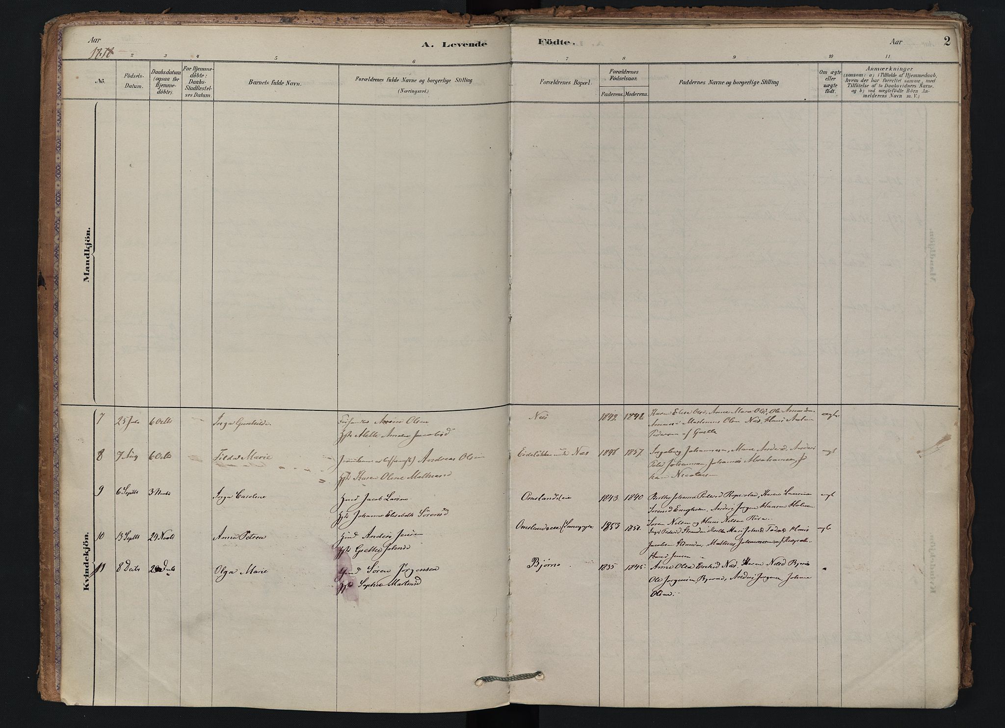 Brunlanes kirkebøker, AV/SAKO-A-342/F/Fd/L0001: Parish register (official) no. IV 1, 1878-1917, p. 2