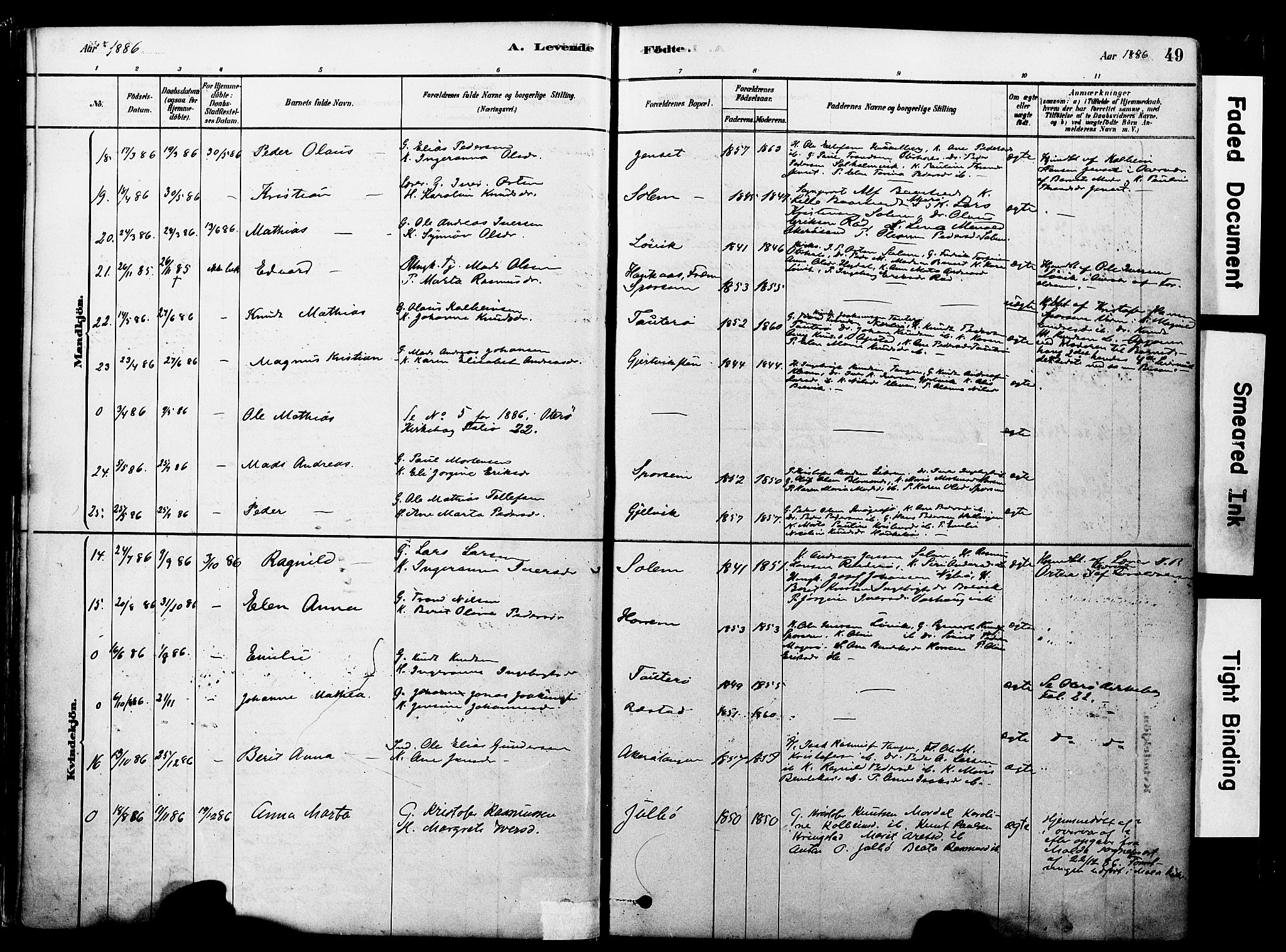 Ministerialprotokoller, klokkerbøker og fødselsregistre - Møre og Romsdal, SAT/A-1454/560/L0721: Parish register (official) no. 560A05, 1878-1917, p. 49