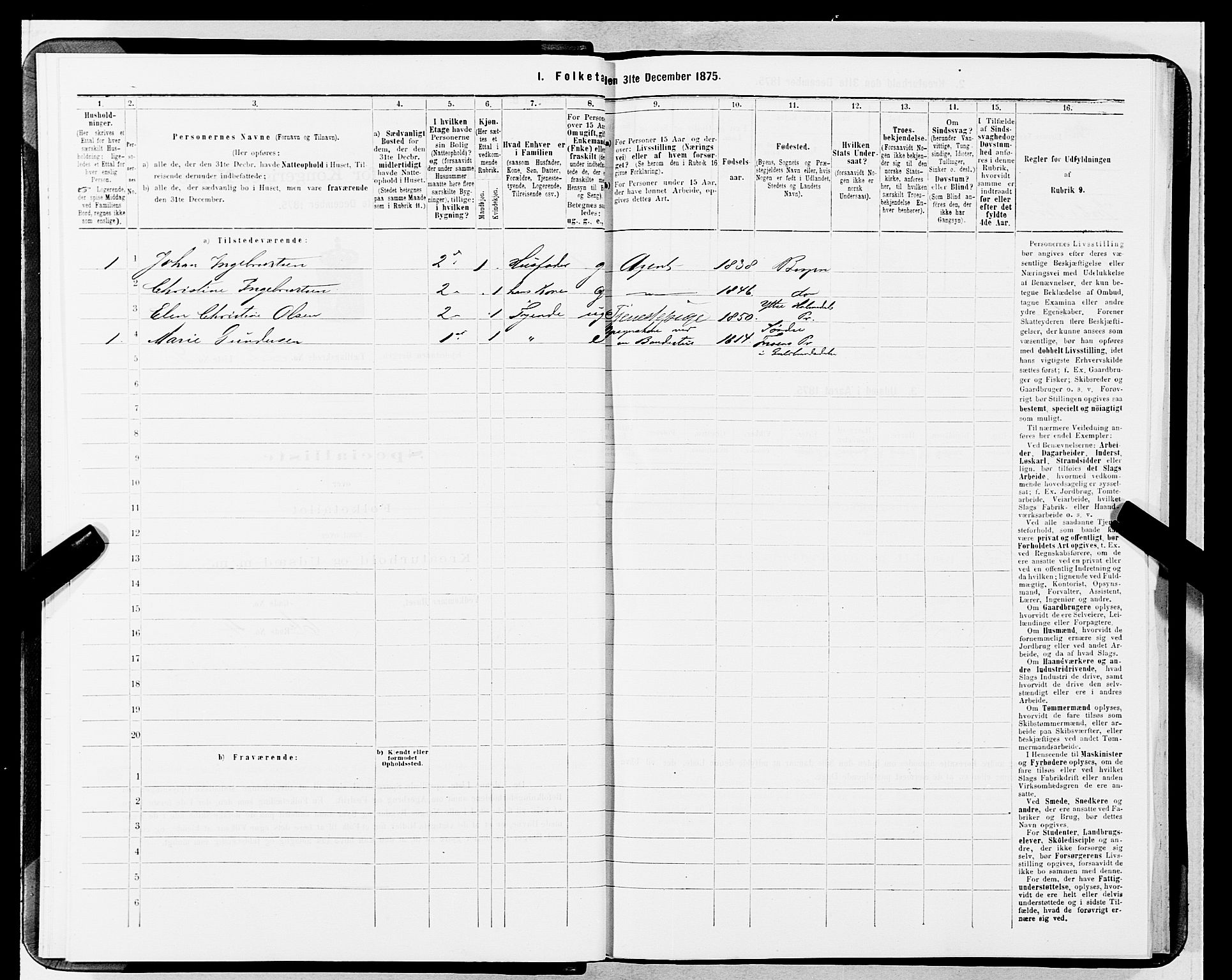 SAB, 1875 census for 1301 Bergen, 1875, p. 1173