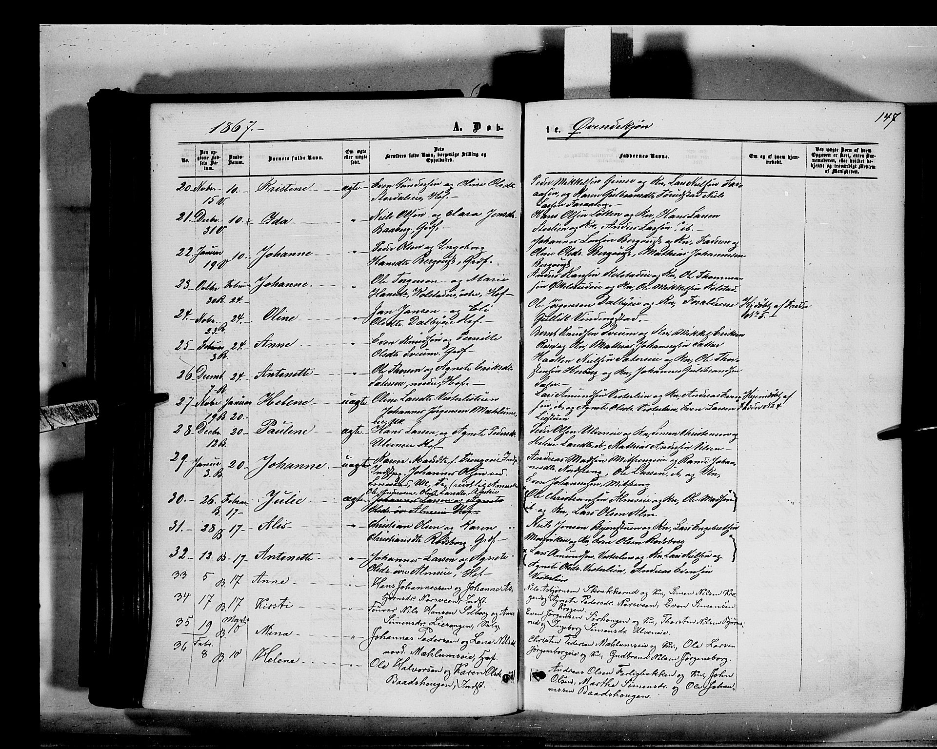 Ringsaker prestekontor, AV/SAH-PREST-014/K/Ka/L0010: Parish register (official) no. 10, 1861-1869, p. 147