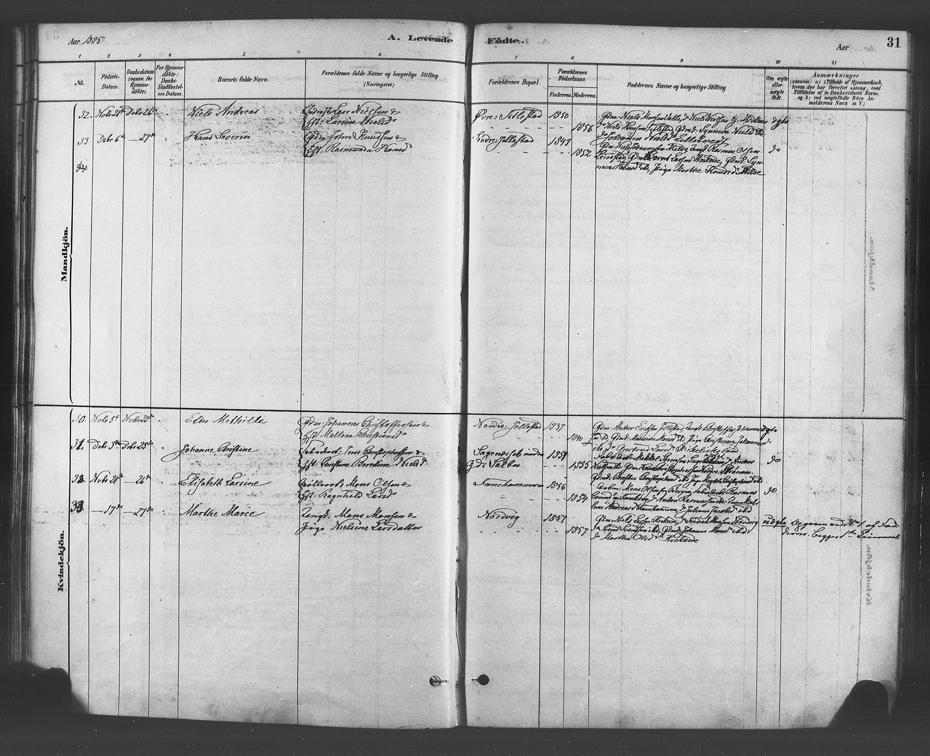 Fana Sokneprestembete, AV/SAB-A-75101/H/Haa/Haab/L0001: Parish register (official) no. B 1, 1878-1889, p. 31