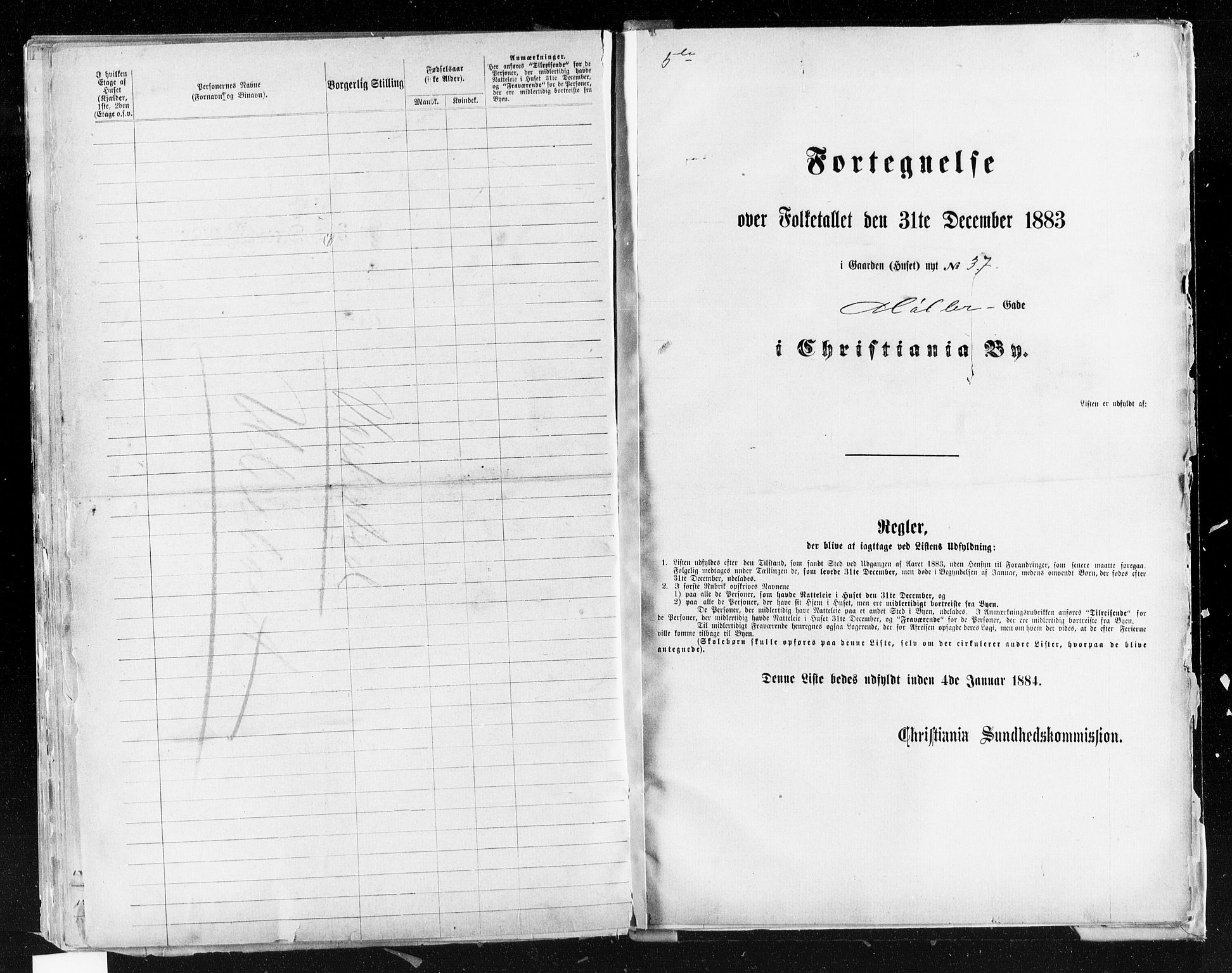 OBA, Municipal Census 1883 for Kristiania, 1883, p. 2921