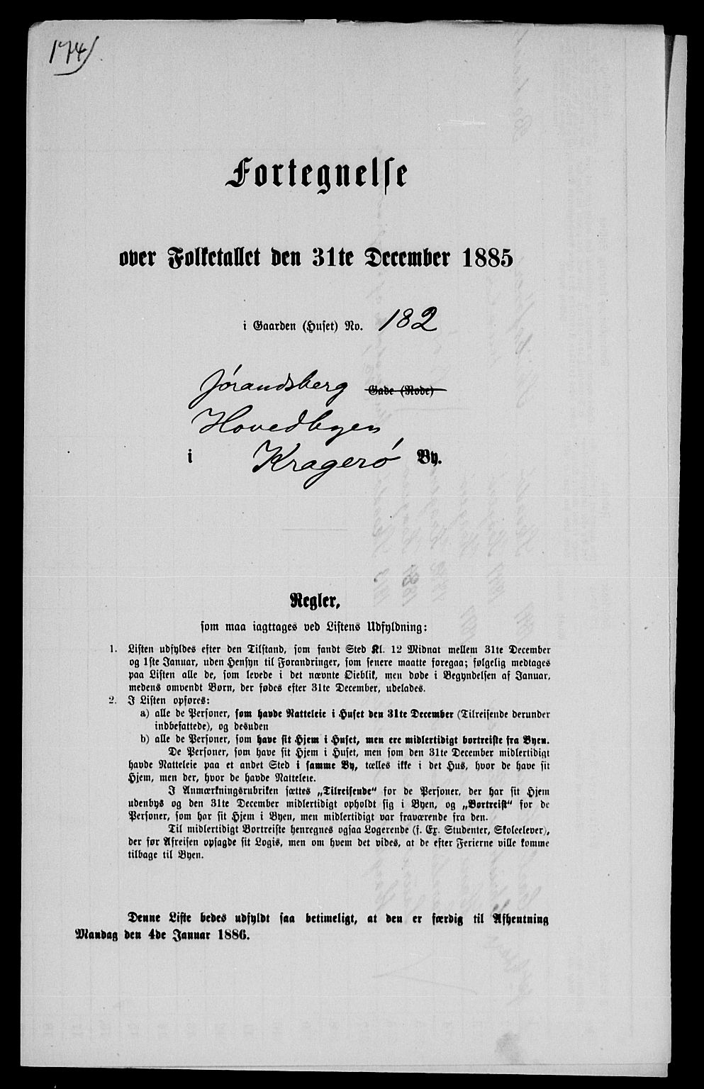 SAKO, 1885 census for 0801 Kragerø, 1885, p. 1378