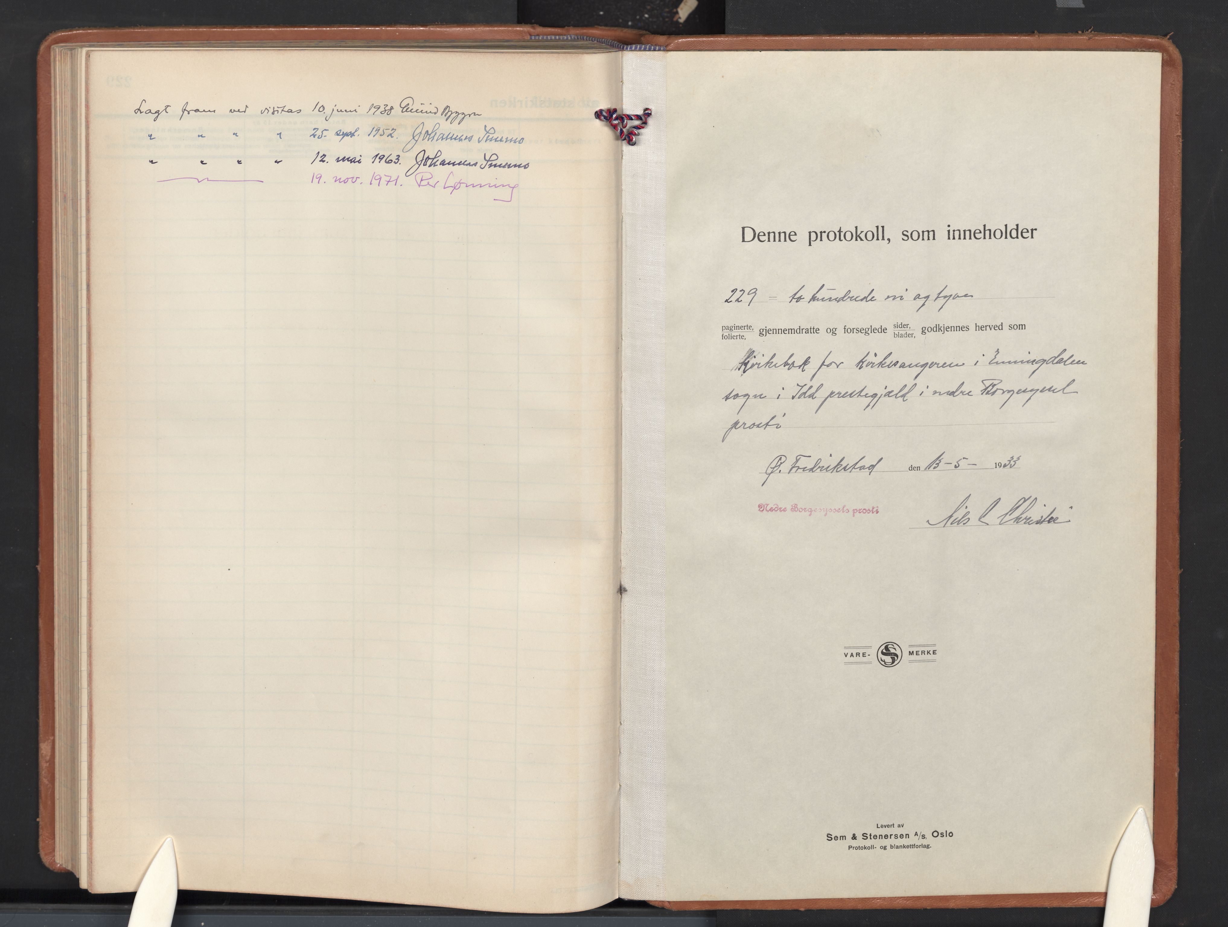 Idd prestekontor Kirkebøker, SAO/A-10911/G/Gc/L0003: Parish register (copy) no. III 3, 1933-1971