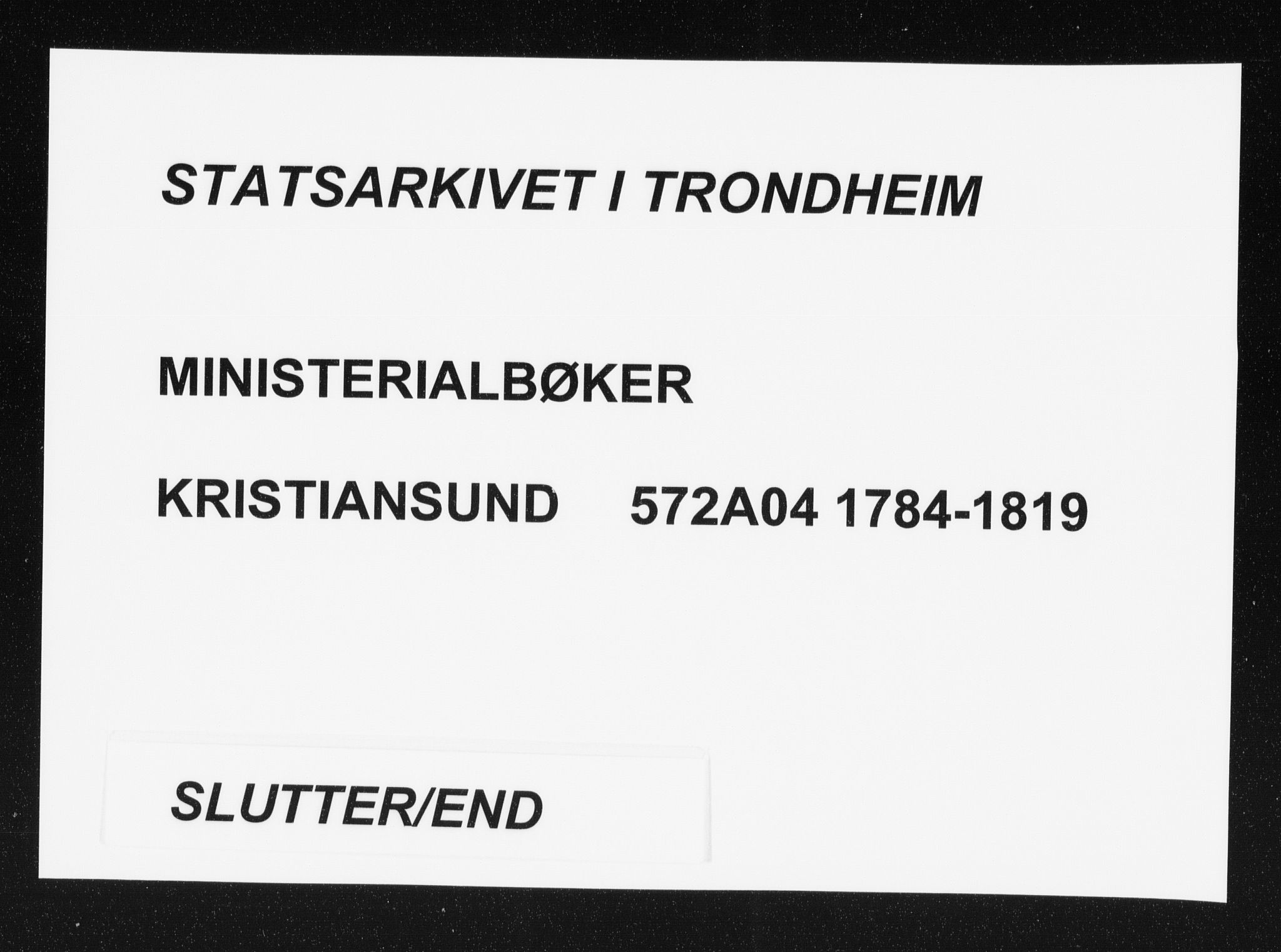 Ministerialprotokoller, klokkerbøker og fødselsregistre - Møre og Romsdal, AV/SAT-A-1454/572/L0841: Parish register (official) no. 572A04, 1784-1819