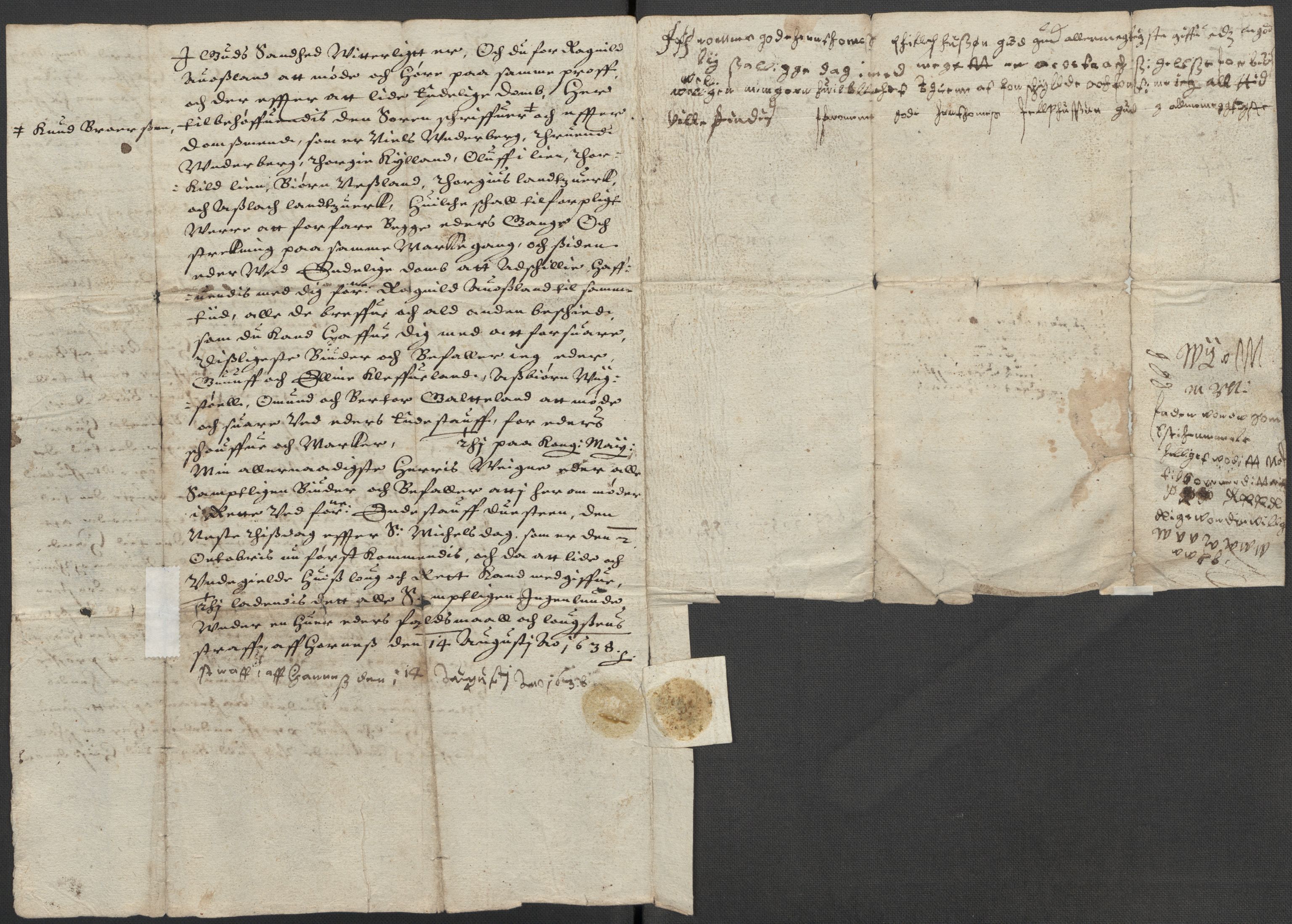 Riksarkivets diplomsamling, AV/RA-EA-5965/F02/L0151: Dokumenter, 1638, p. 39