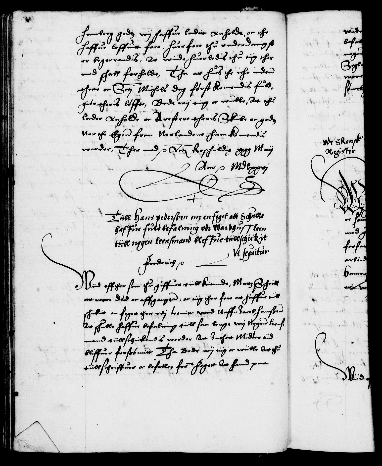 Danske Kanselli 1572-1799, AV/RA-EA-3023/F/Fc/Fca/Fcab/L0001: Norske tegnelser (mikrofilm), 1572-1588, p. 98b