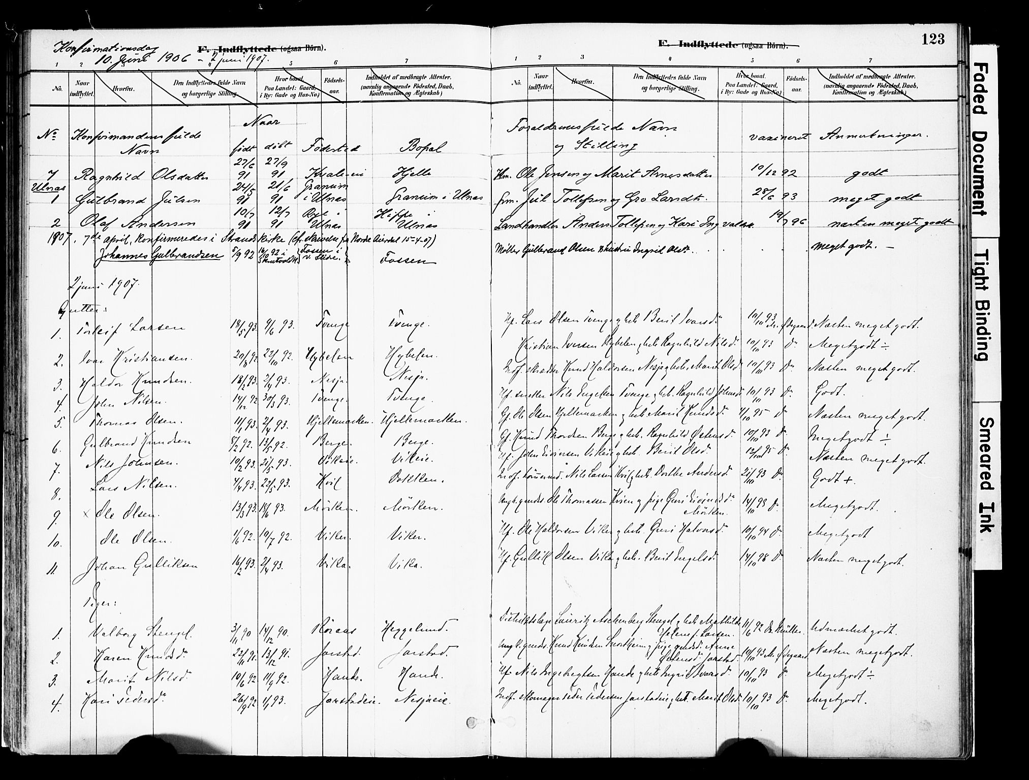 Vestre Slidre prestekontor, SAH/PREST-136/H/Ha/Haa/L0004: Parish register (official) no. 4, 1881-1911, p. 123