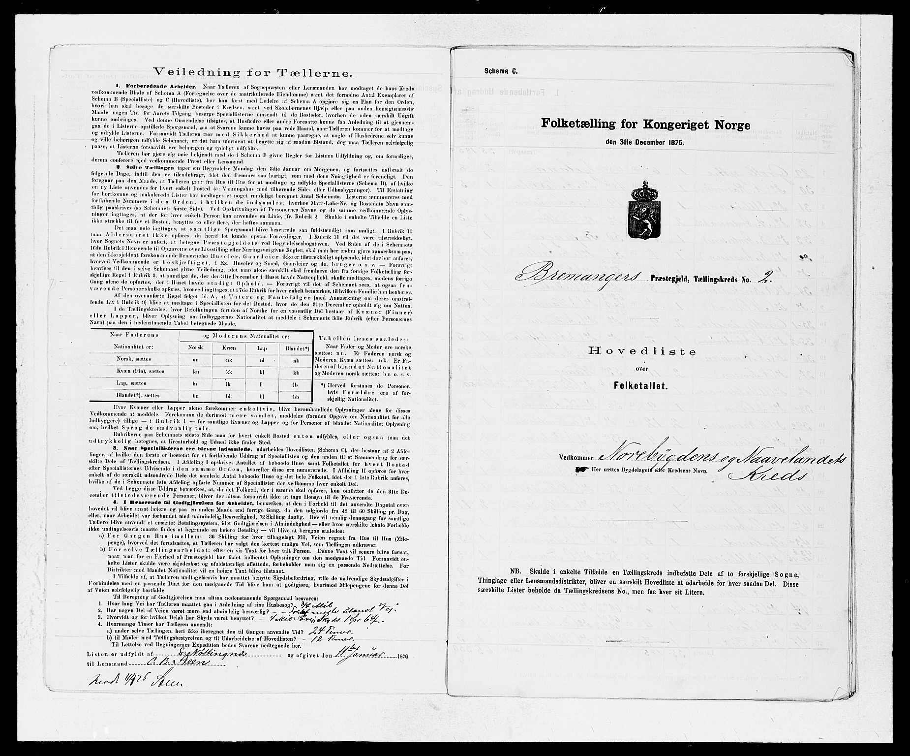 SAB, 1875 Census for 1438P Bremanger, 1875, p. 4