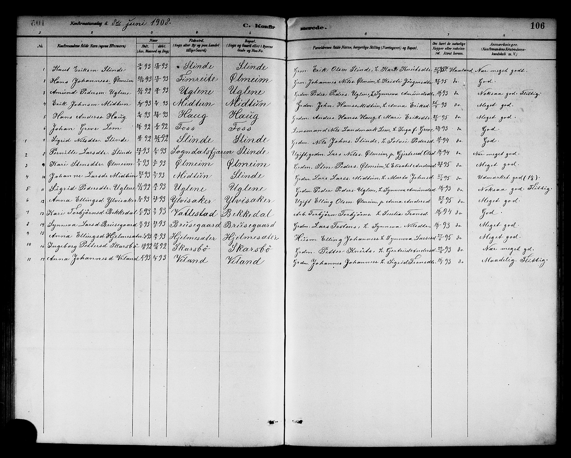 Sogndal sokneprestembete, SAB/A-81301/H/Hab/Habc/L0002: Parish register (copy) no. C 2, 1884-1910, p. 106