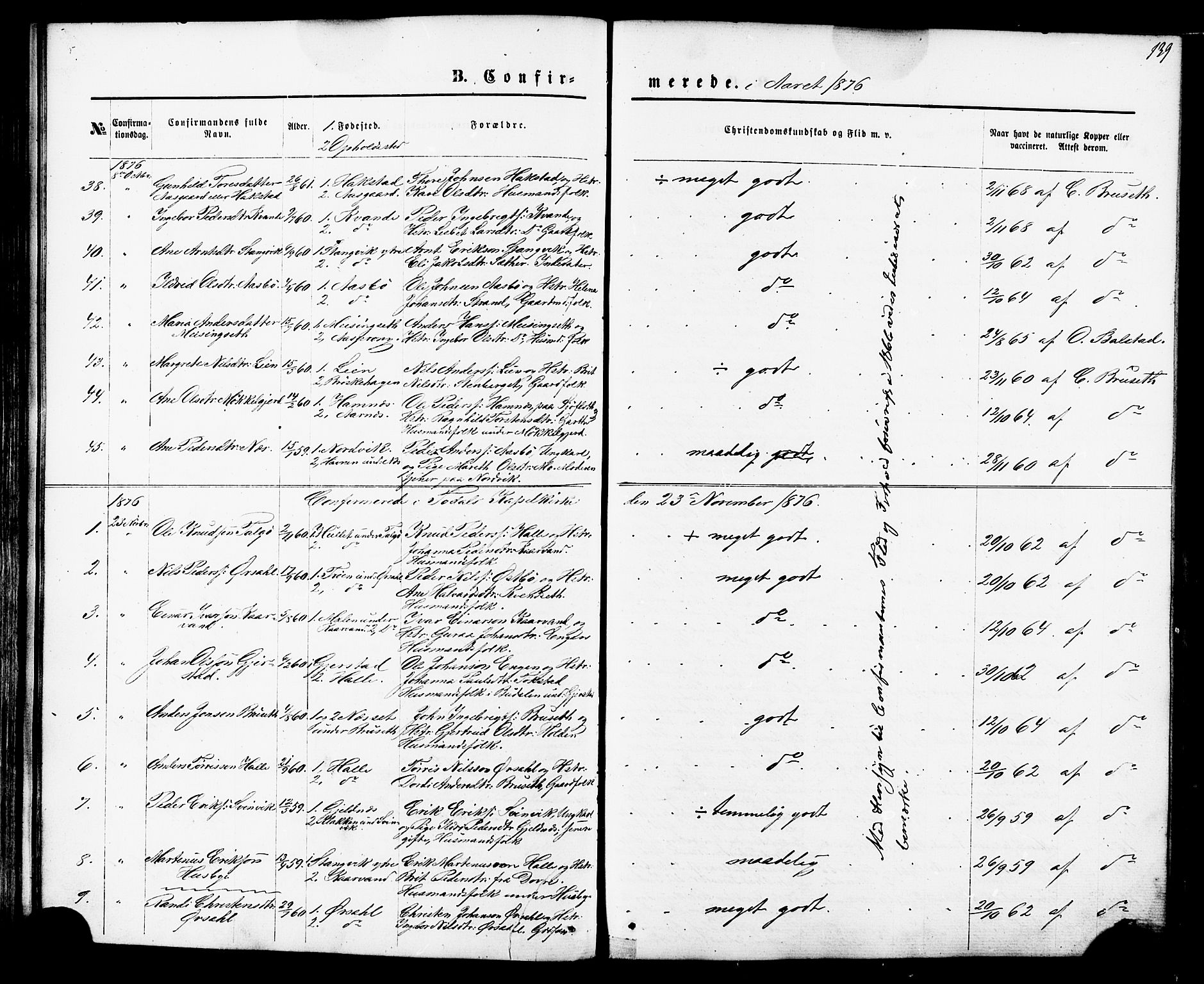 Ministerialprotokoller, klokkerbøker og fødselsregistre - Møre og Romsdal, AV/SAT-A-1454/592/L1027: Parish register (official) no. 592A05, 1865-1878, p. 139