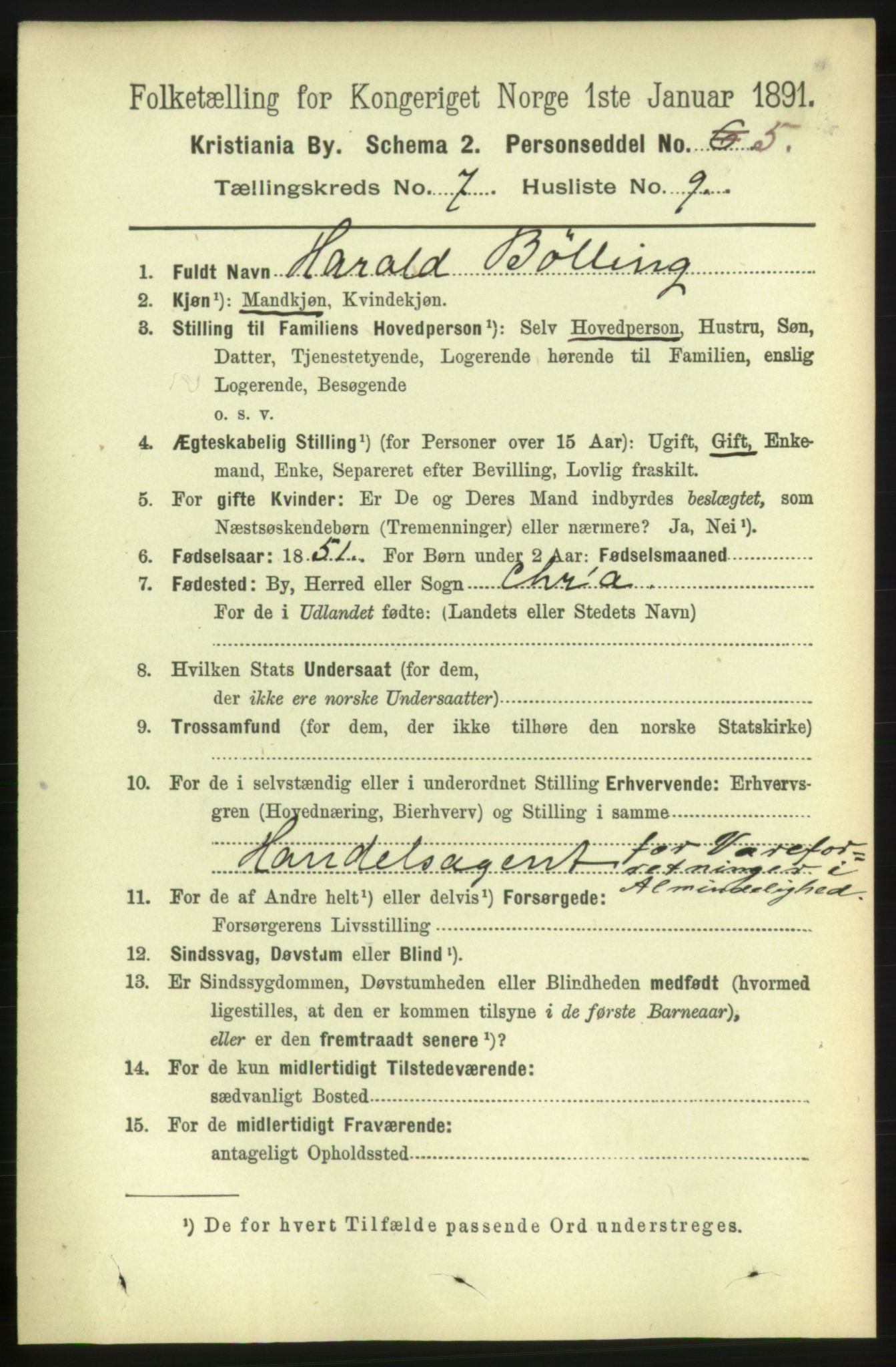 RA, 1891 census for 0301 Kristiania, 1891, p. 2860