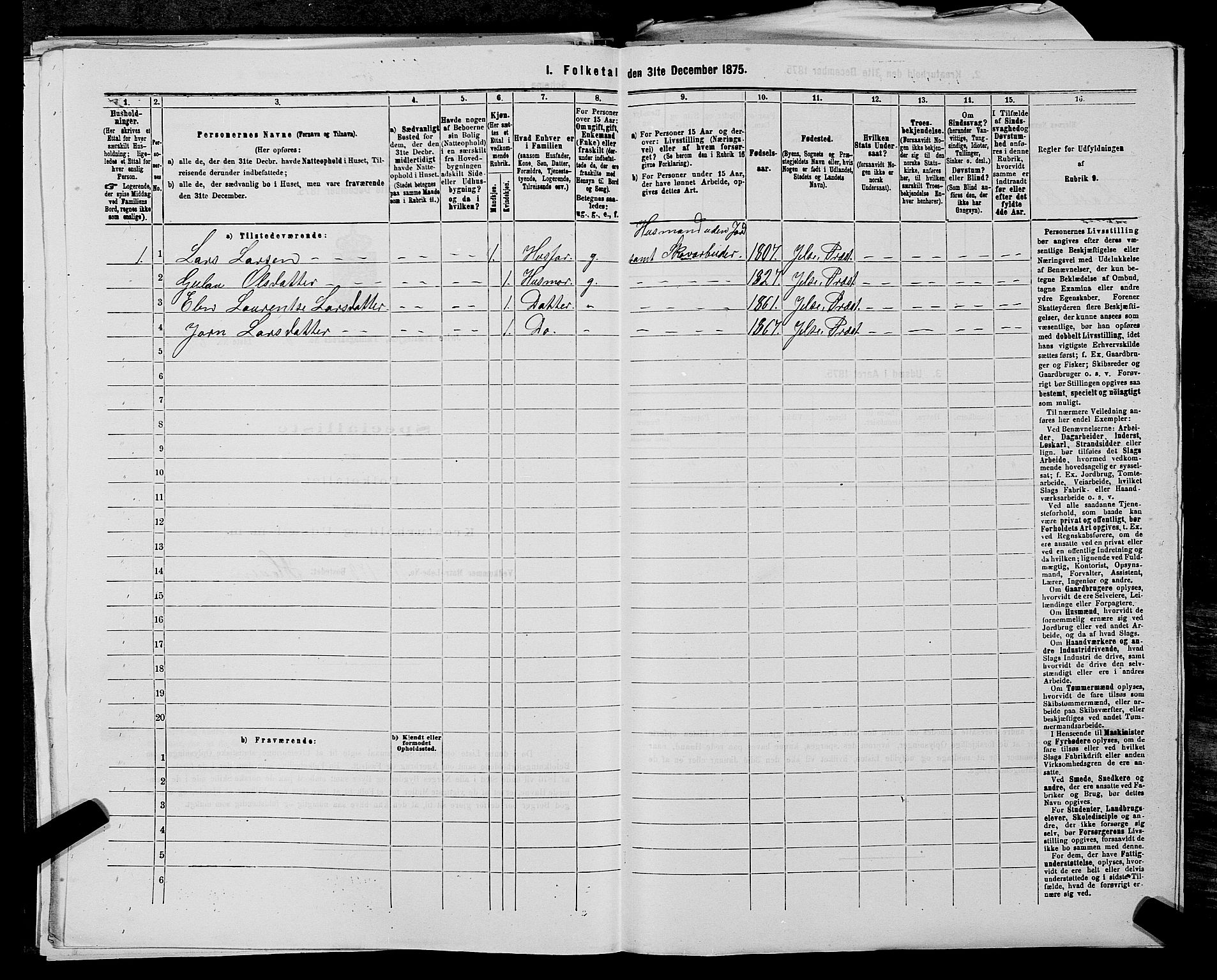 SAST, 1875 census for 1138P Jelsa, 1875, p. 799