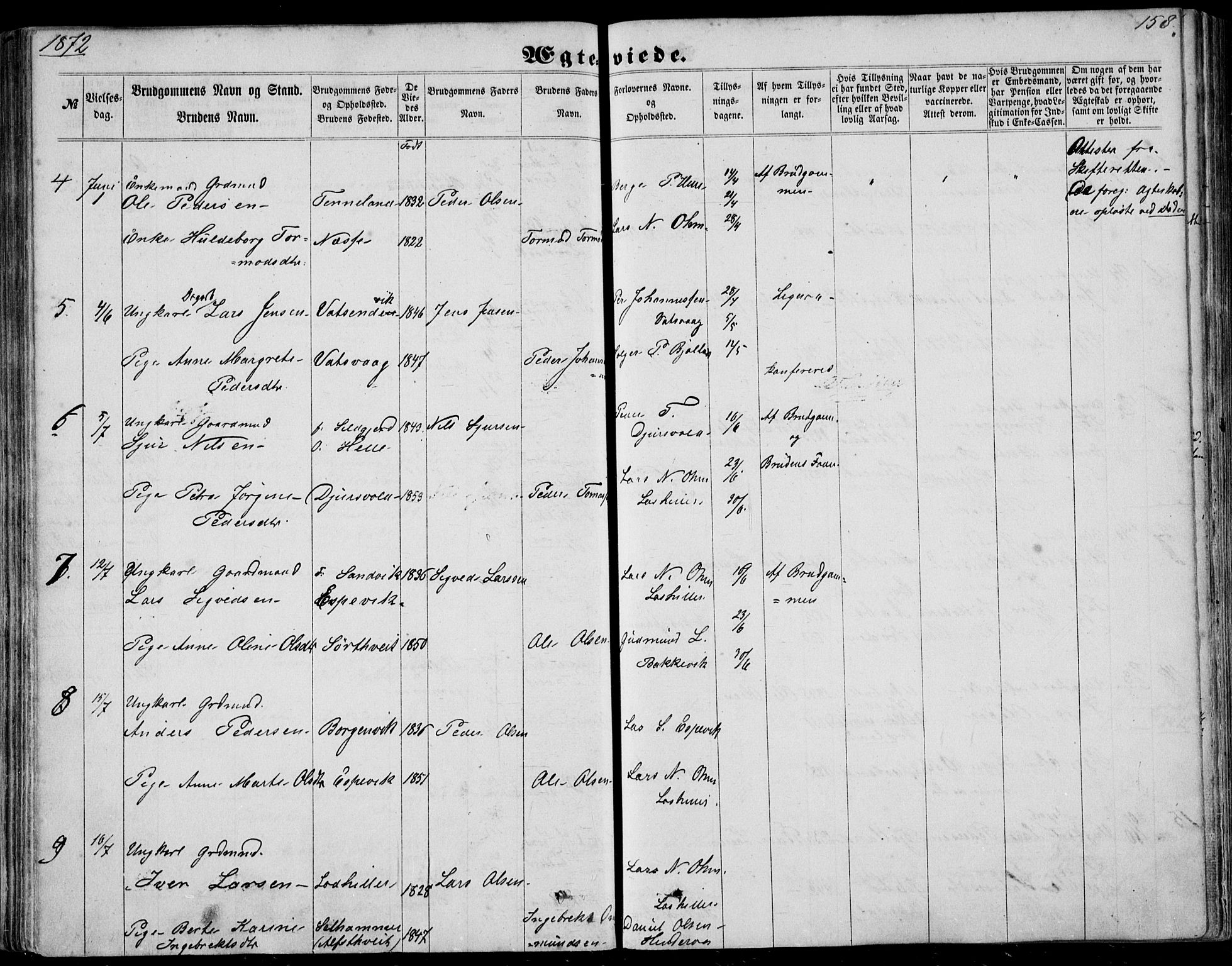 Nedstrand sokneprestkontor, AV/SAST-A-101841/01/IV: Parish register (official) no. A 9, 1861-1876, p. 158