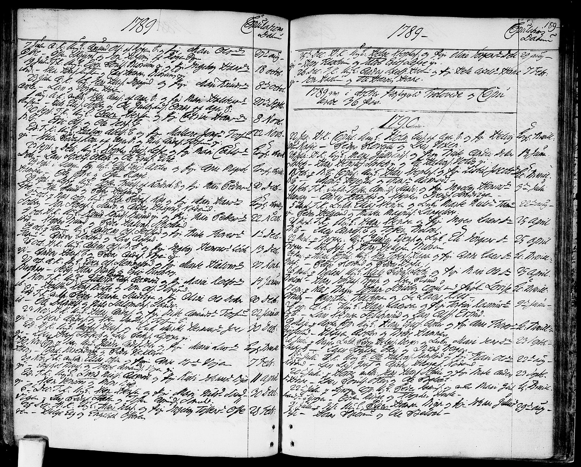 Asker prestekontor Kirkebøker, SAO/A-10256a/F/Fa/L0003: Parish register (official) no. I 3, 1767-1807, p. 189