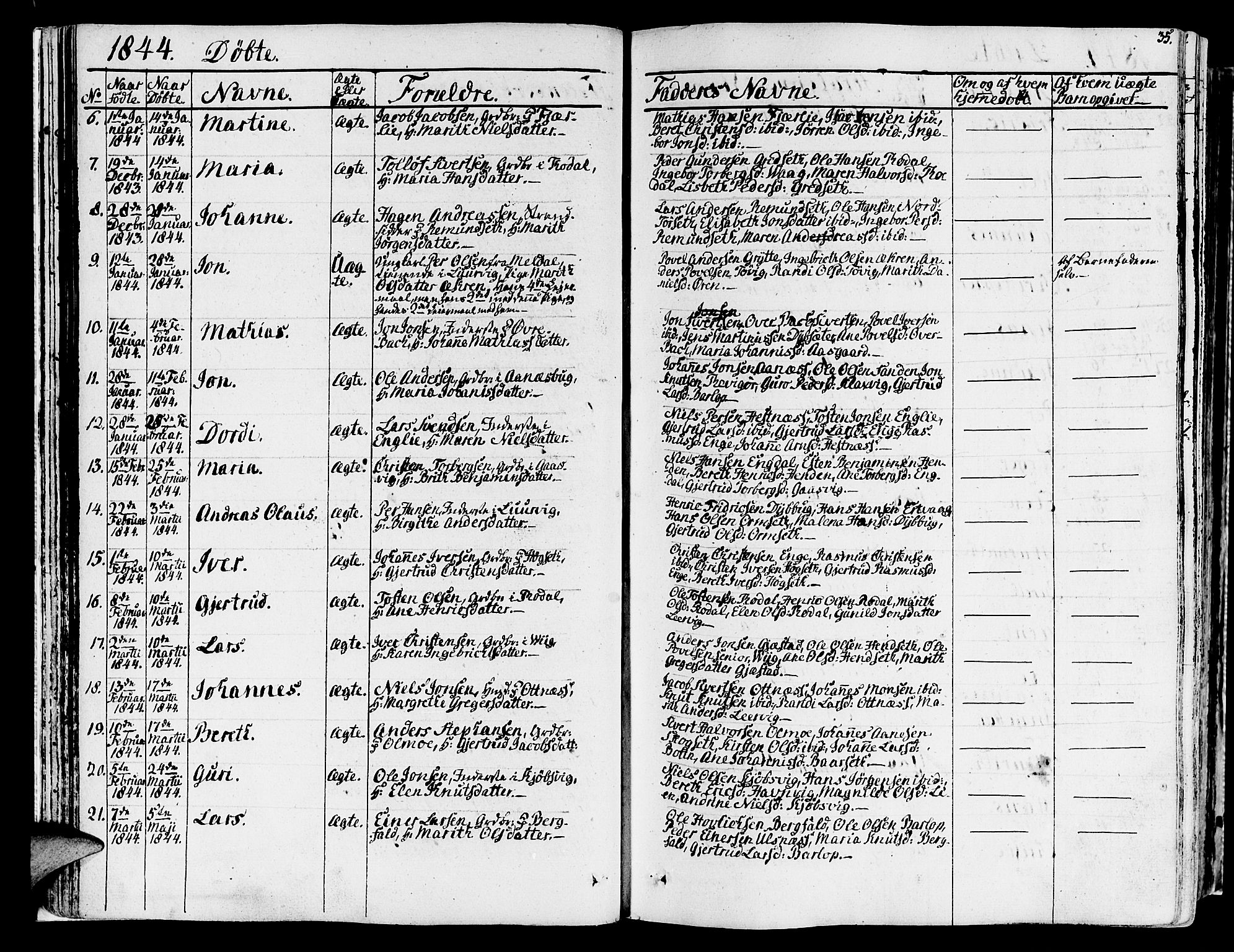 Ministerialprotokoller, klokkerbøker og fødselsregistre - Møre og Romsdal, AV/SAT-A-1454/578/L0904: Parish register (official) no. 578A03, 1836-1858, p. 35