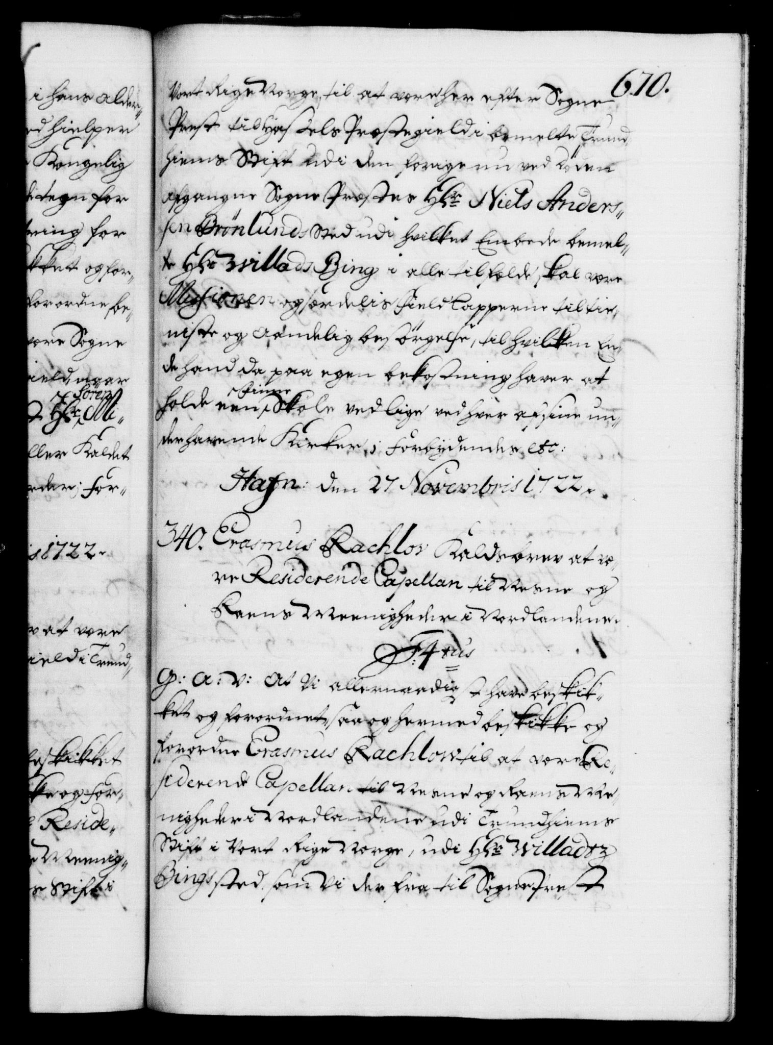 Danske Kanselli 1572-1799, AV/RA-EA-3023/F/Fc/Fca/Fcaa/L0023: Norske registre, 1720-1722, p. 670a