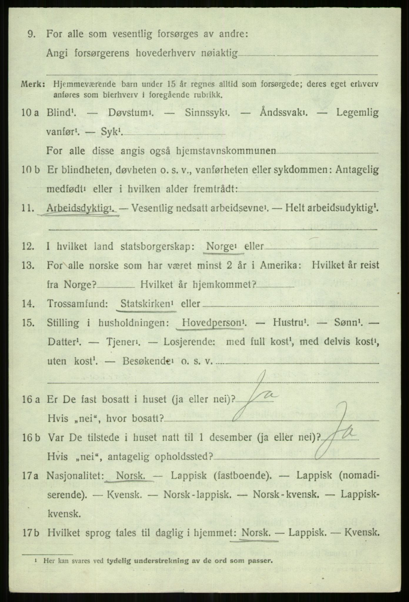 SATØ, 1920 census for Hillesøy, 1920, p. 4660