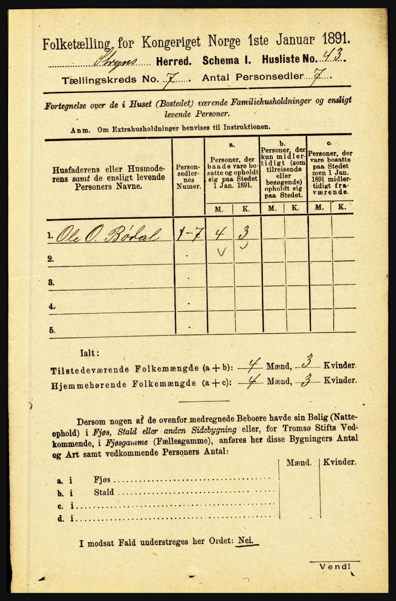 RA, 1891 census for 1448 Stryn, 1891, p. 2815