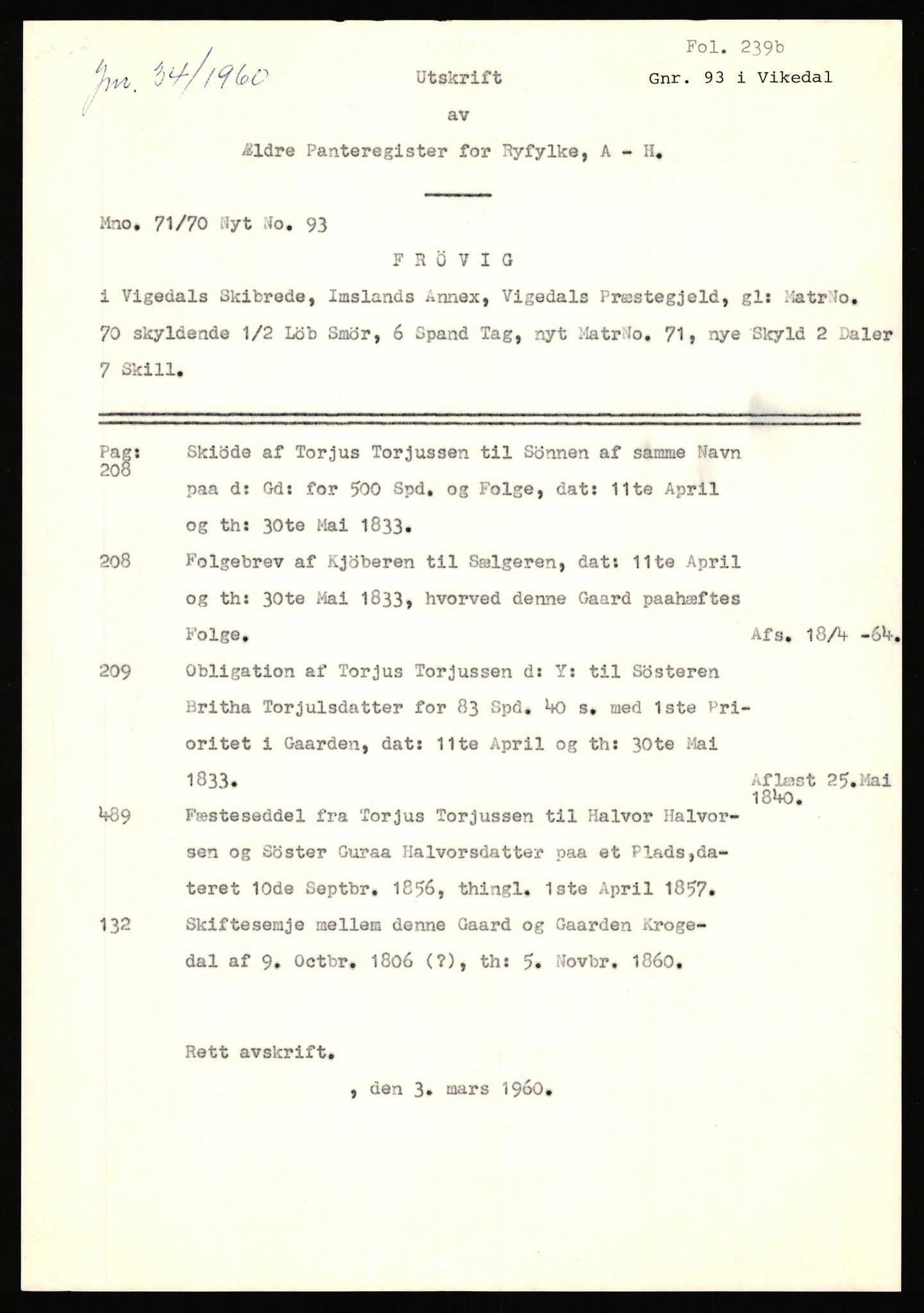 Statsarkivet i Stavanger, SAST/A-101971/03/Y/Yj/L0023: Avskrifter sortert etter gårdsnavn: Frøiland i Time - Furås, 1750-1930, p. 385