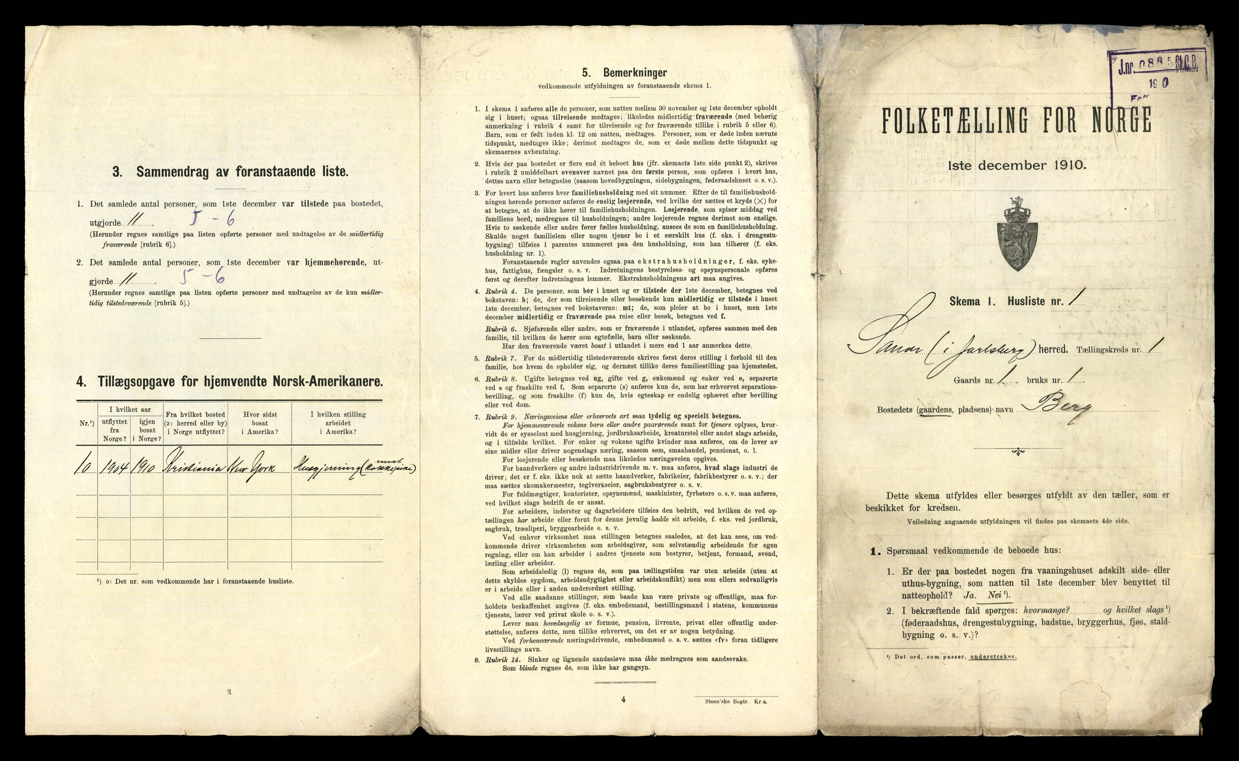 RA, 1910 census for Sande, 1910, p. 39