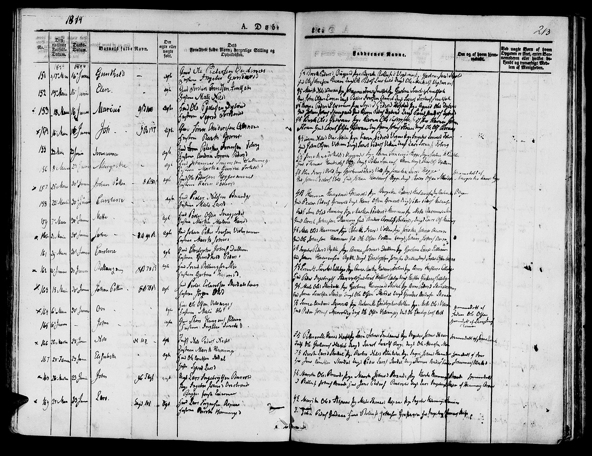Ministerialprotokoller, klokkerbøker og fødselsregistre - Nord-Trøndelag, SAT/A-1458/709/L0071: Parish register (official) no. 709A11, 1833-1844, p. 213
