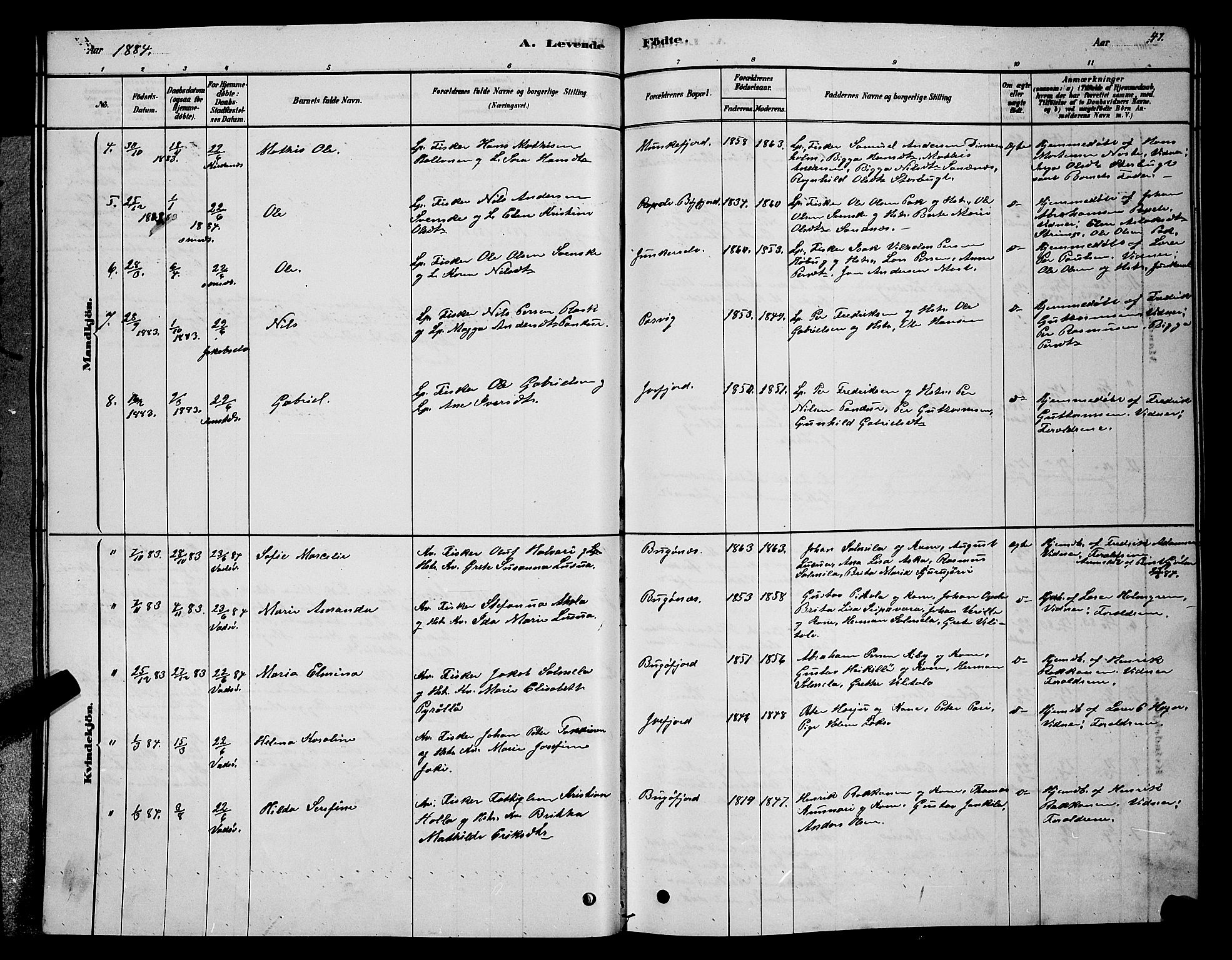 Sør-Varanger sokneprestkontor, AV/SATØ-S-1331/H/Hb/L0003klokker: Parish register (copy) no. 3, 1878-1891, p. 47