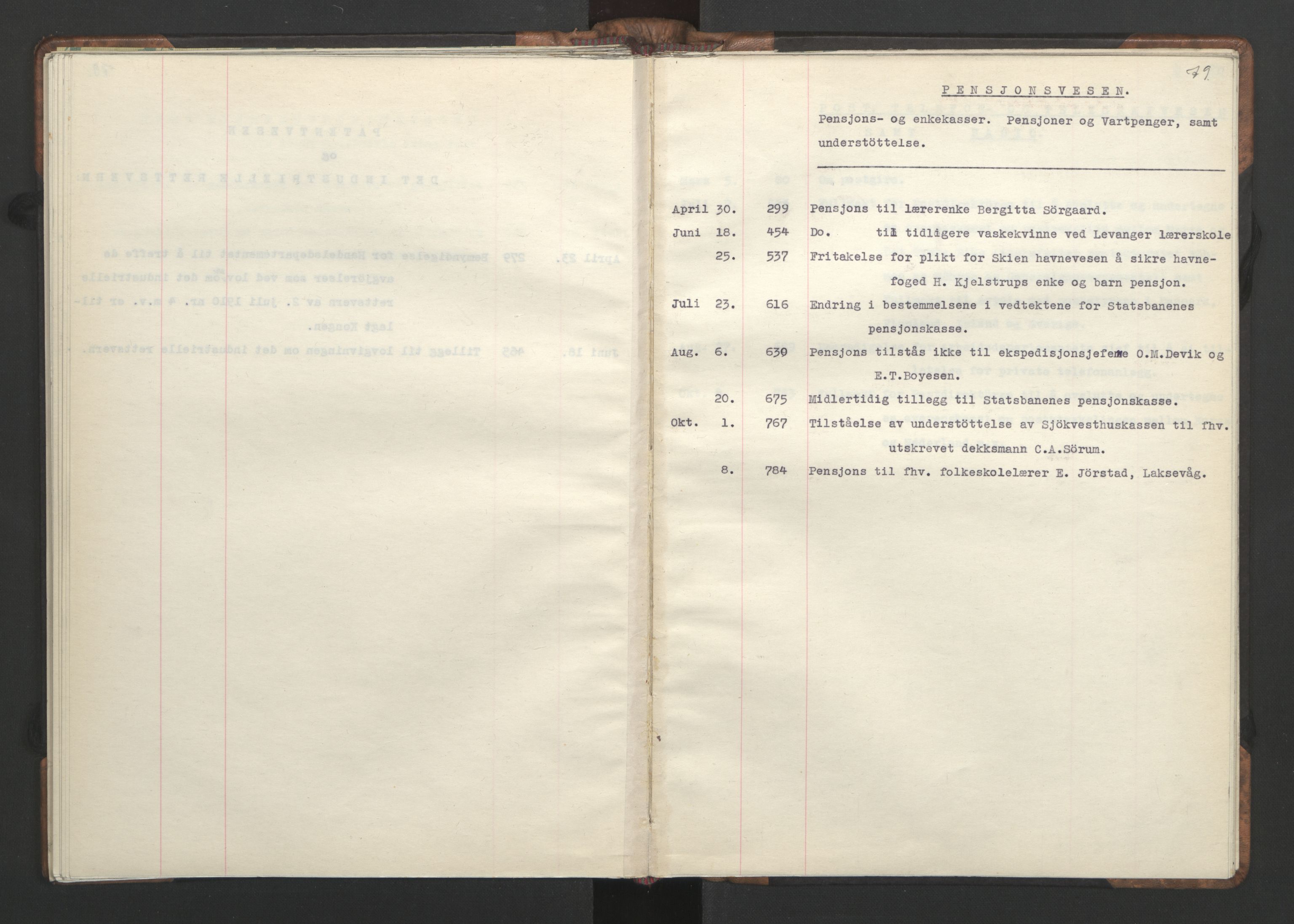 NS-administrasjonen 1940-1945 (Statsrådsekretariatet, de kommisariske statsråder mm), RA/S-4279/D/Da/L0002: Register (RA j.nr. 985/1943, tilgangsnr. 17/1943), 1942, p. 82