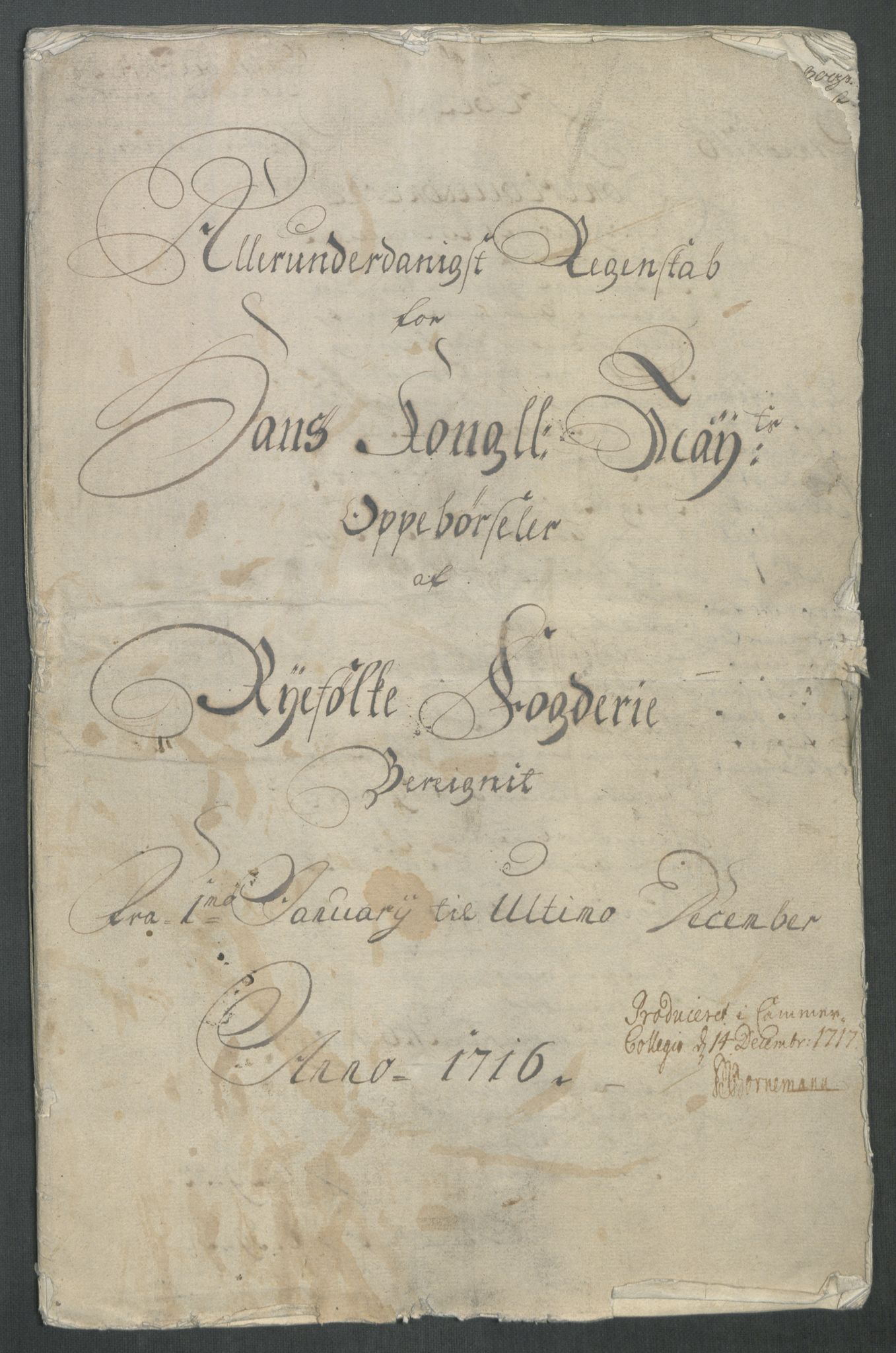Rentekammeret inntil 1814, Reviderte regnskaper, Fogderegnskap, RA/EA-4092/R47/L2869: Fogderegnskap Ryfylke, 1716, p. 5