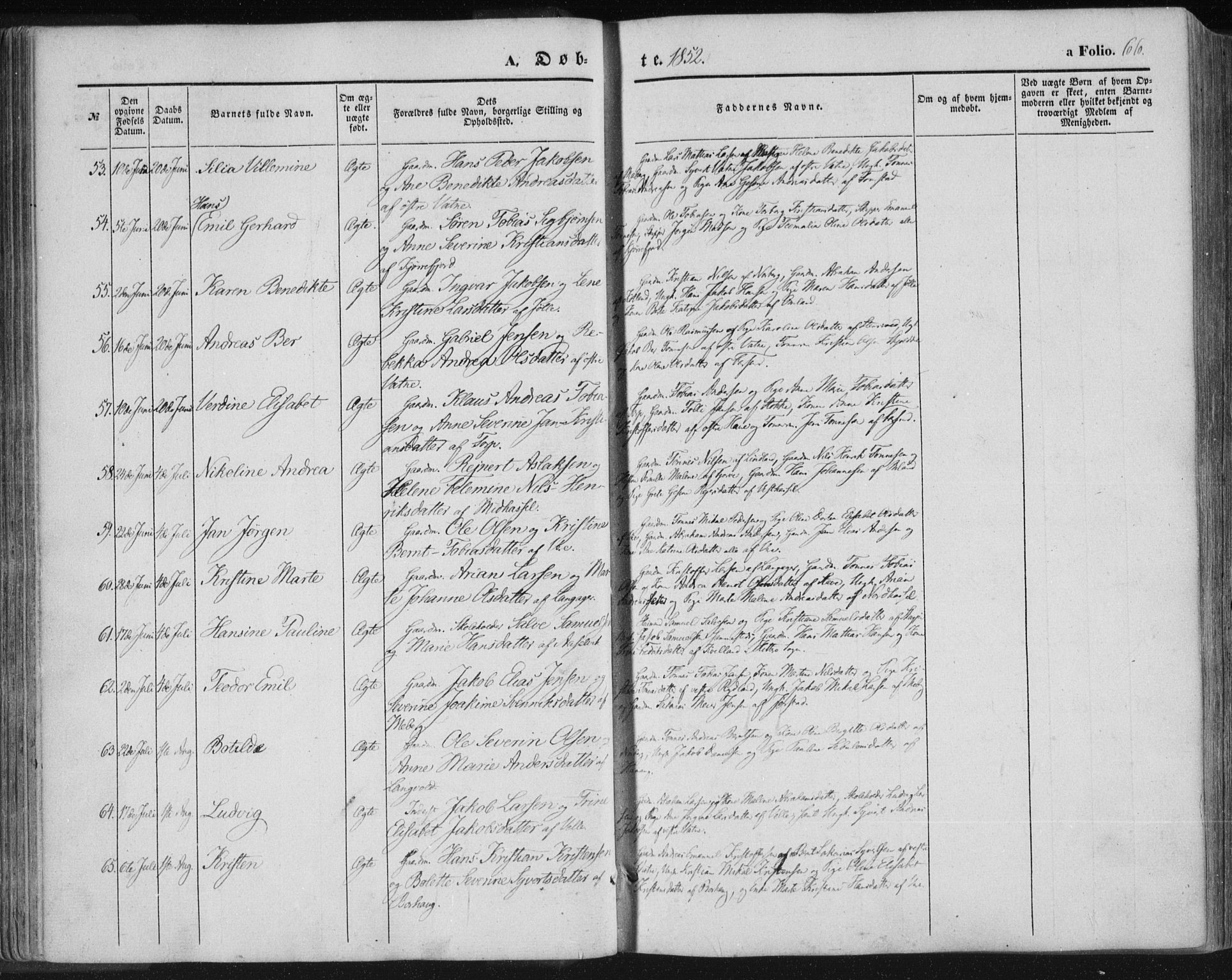 Lista sokneprestkontor, AV/SAK-1111-0027/F/Fa/L0010: Parish register (official) no. A 10, 1846-1861, p. 66