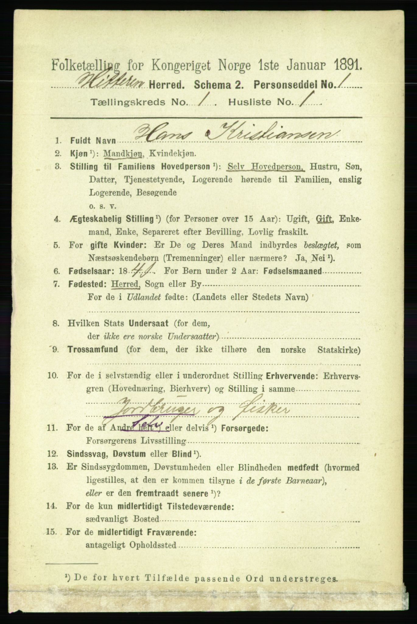 RA, 1891 census for 1617 Hitra, 1891, p. 55