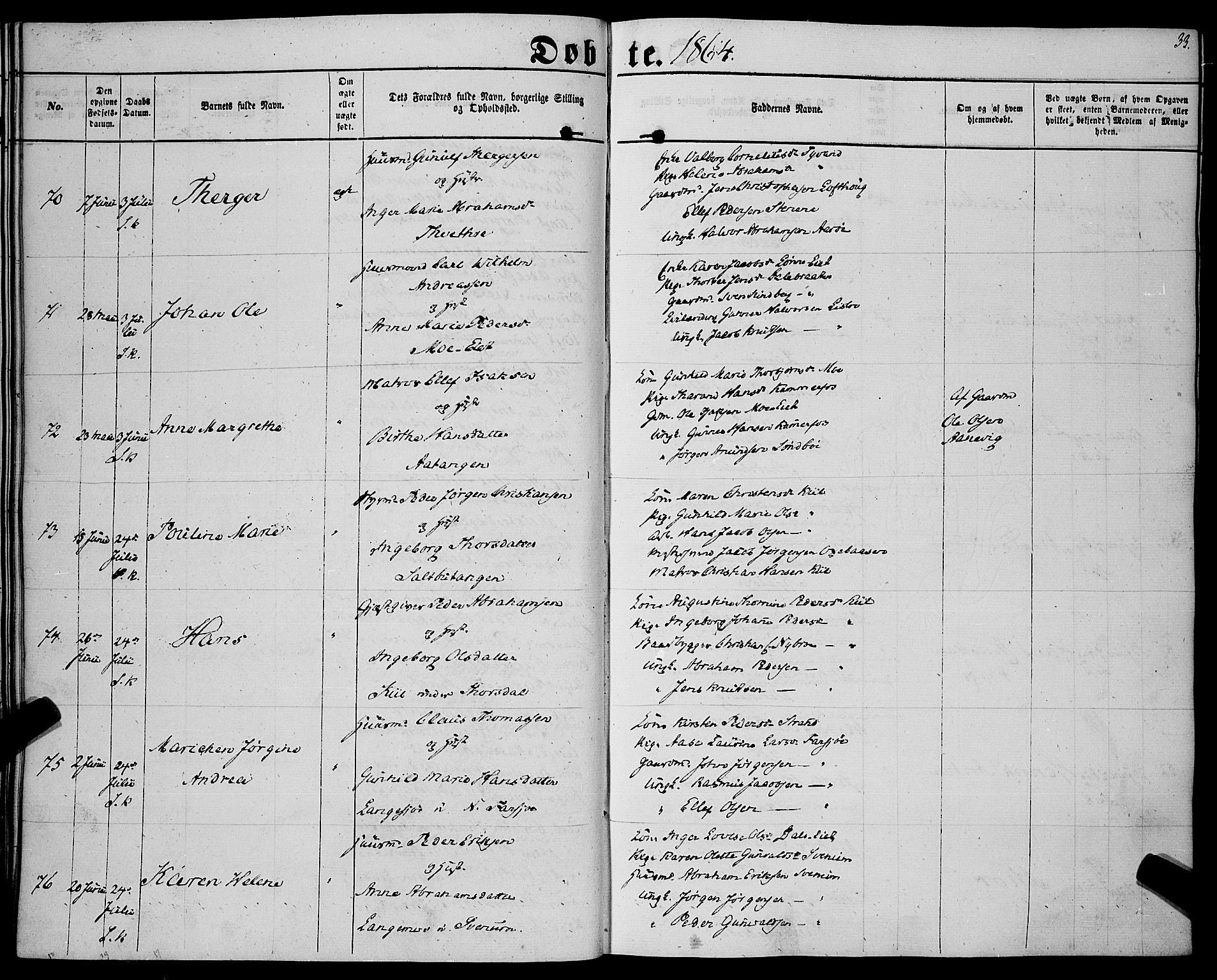 Sannidal kirkebøker, AV/SAKO-A-296/F/Fa/L0011: Parish register (official) no. 11, 1863-1873, p. 33