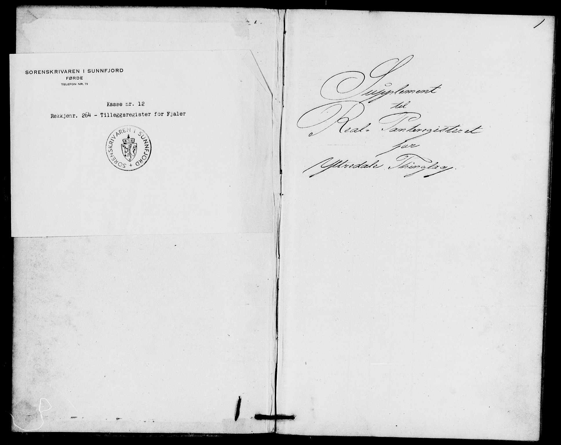 Sunnfjord tingrett, SAB/A-3201/1/G/Ga/Gab/L0004: Mortgage register no. II.A.b.4, 1875-1886, p. 1