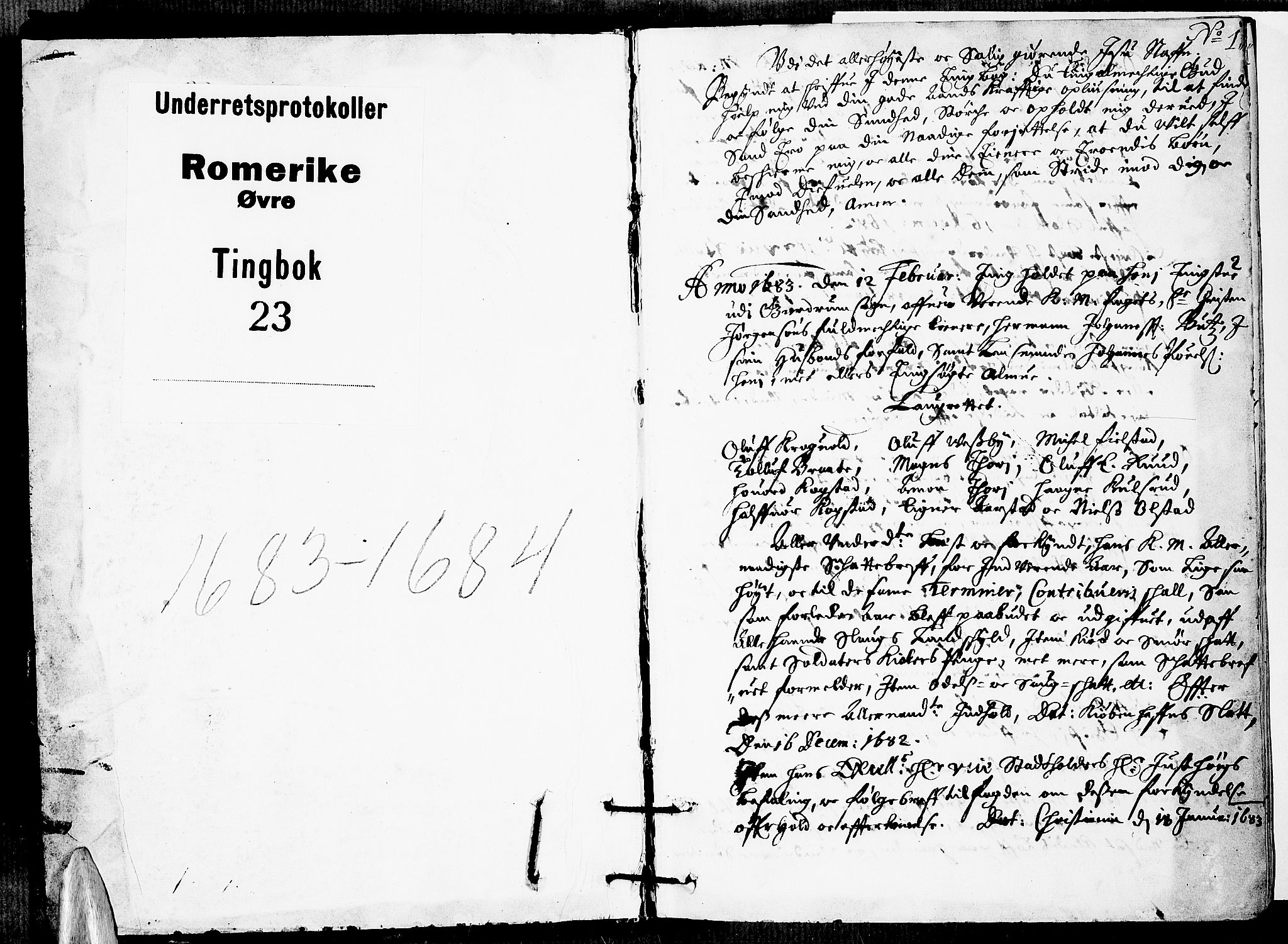 Øvre Romerike sorenskriveri, SAO/A-10649/F/Fb/L0023: Tingbok 23, 1683-1684, p. 0b-1a