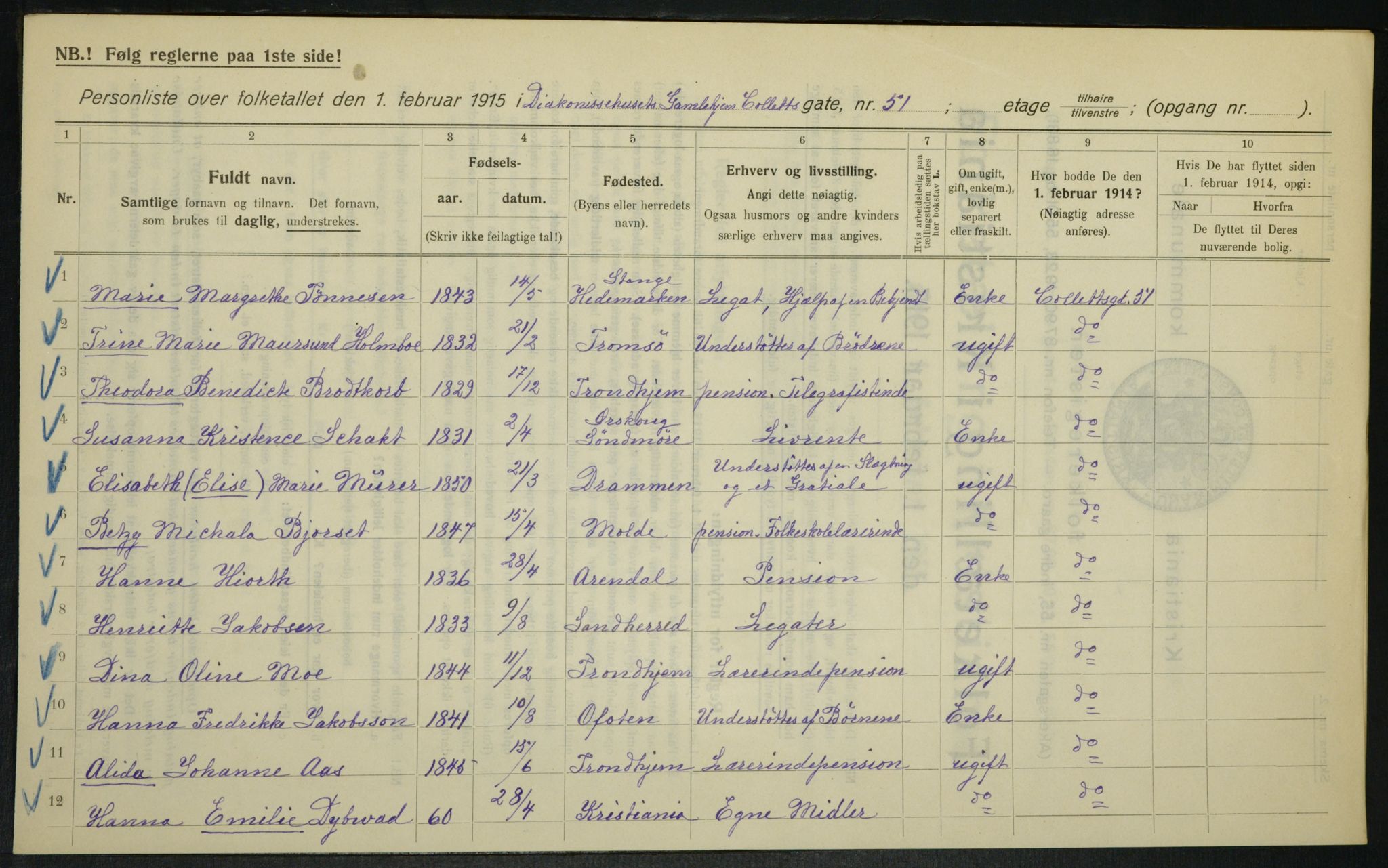 OBA, Municipal Census 1915 for Kristiania, 1915, p. 13280