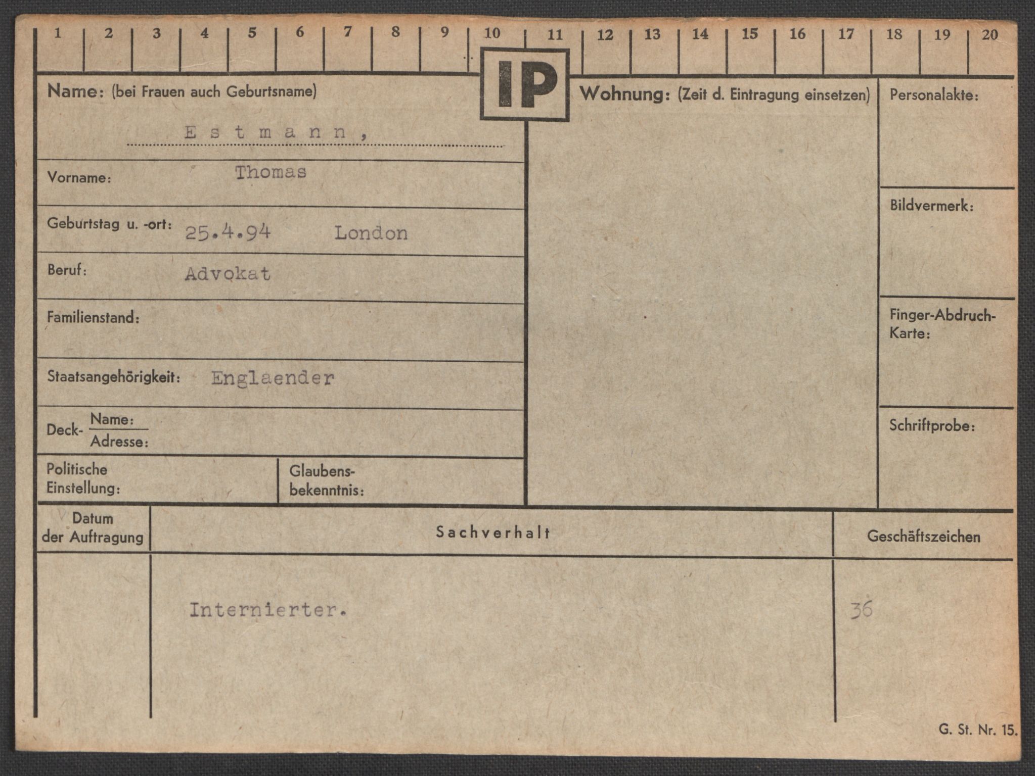 Befehlshaber der Sicherheitspolizei und des SD, RA/RAFA-5969/E/Ea/Eaa/L0003: Register over norske fanger i Møllergata 19: Eng-Hag, 1940-1945, p. 176