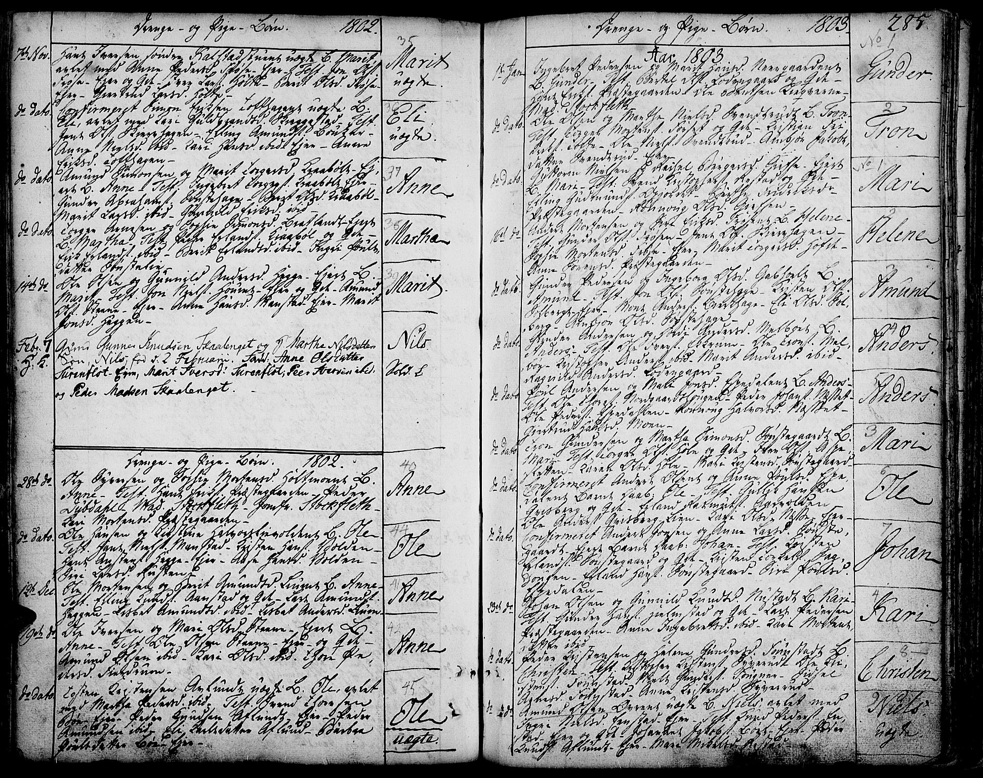 Gausdal prestekontor, AV/SAH-PREST-090/H/Ha/Haa/L0003: Parish register (official) no. 3, 1758-1809, p. 285