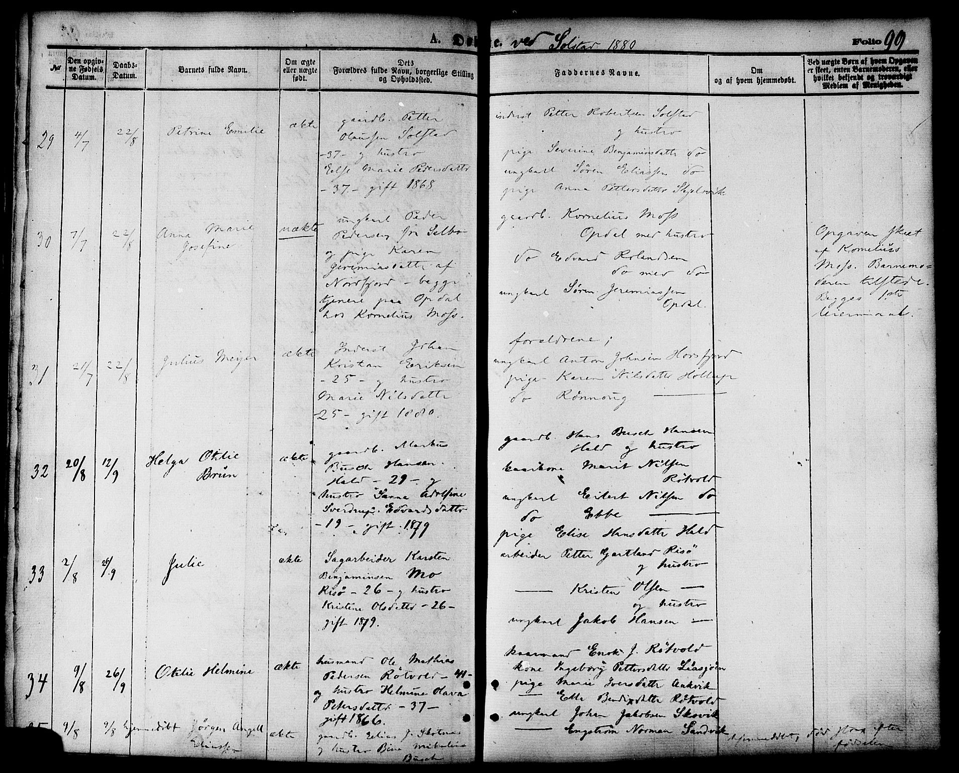 Ministerialprotokoller, klokkerbøker og fødselsregistre - Nordland, AV/SAT-A-1459/810/L0149: Parish register (official) no. 810A09 /2, 1874-1884, p. 99