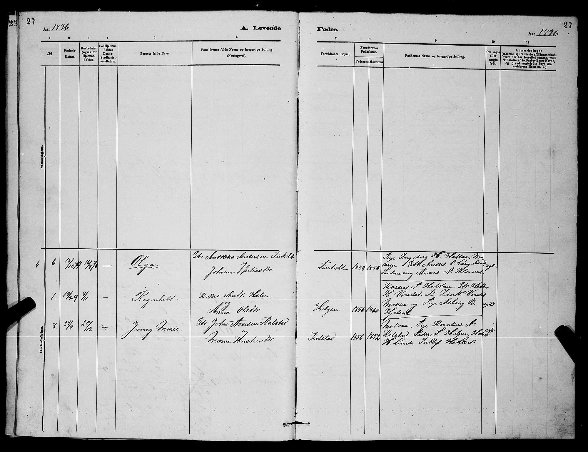 Holla kirkebøker, AV/SAKO-A-272/G/Gb/L0001: Parish register (copy) no. II 1, 1882-1897, p. 27