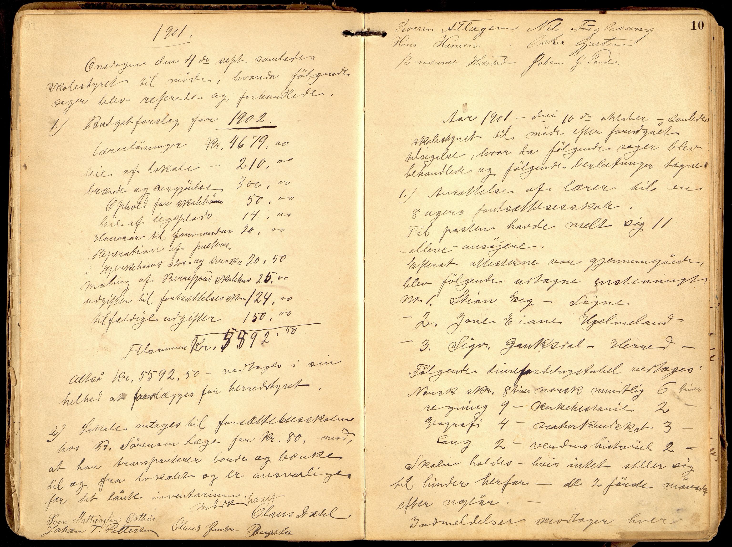 Hidra kommune - Skolestyret, ARKSOR/1004HI510/A/L0002: Møtebok, 1900-1932, p. 9b-10a