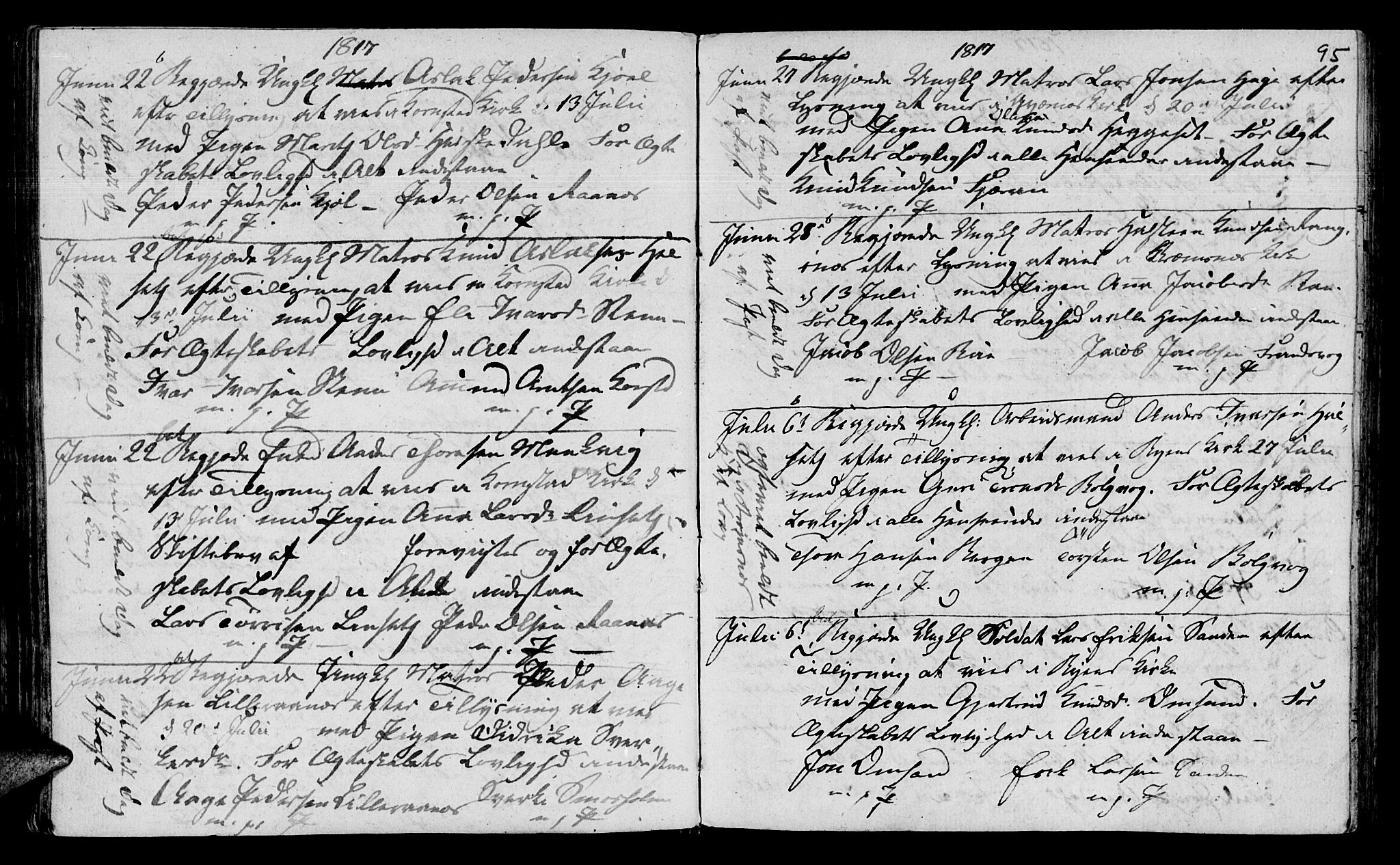 Ministerialprotokoller, klokkerbøker og fødselsregistre - Møre og Romsdal, SAT/A-1454/568/L0795: Parish register (official) no. 568A04, 1802-1845, p. 95