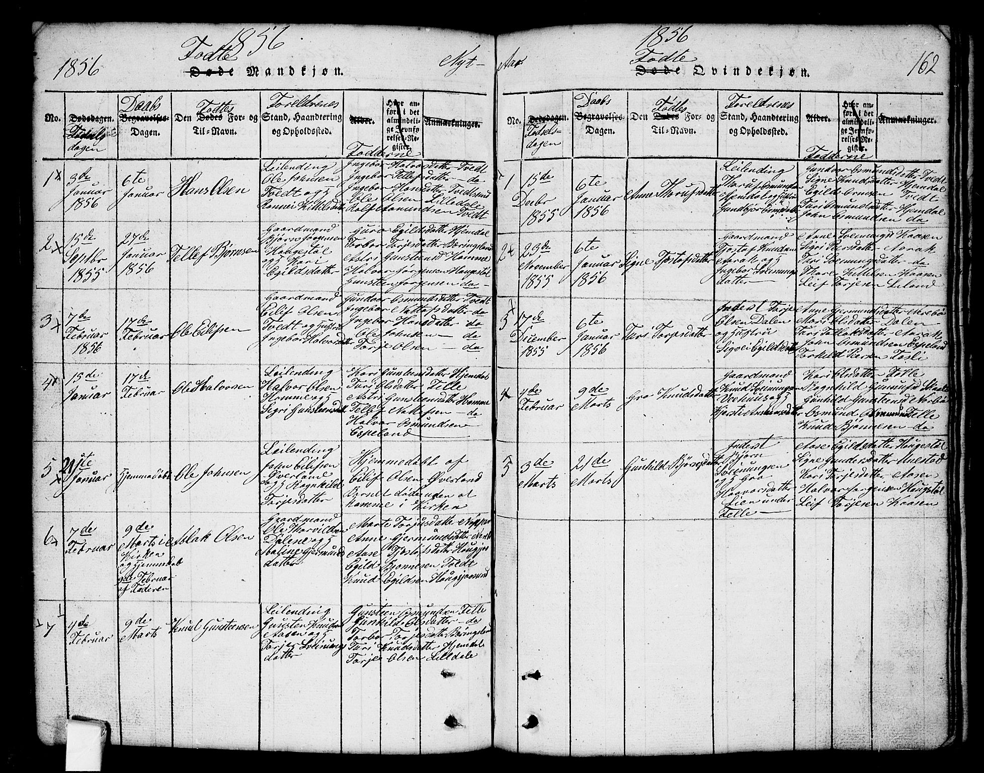Nissedal kirkebøker, SAKO/A-288/G/Gb/L0001: Parish register (copy) no. II 1, 1814-1862, p. 162