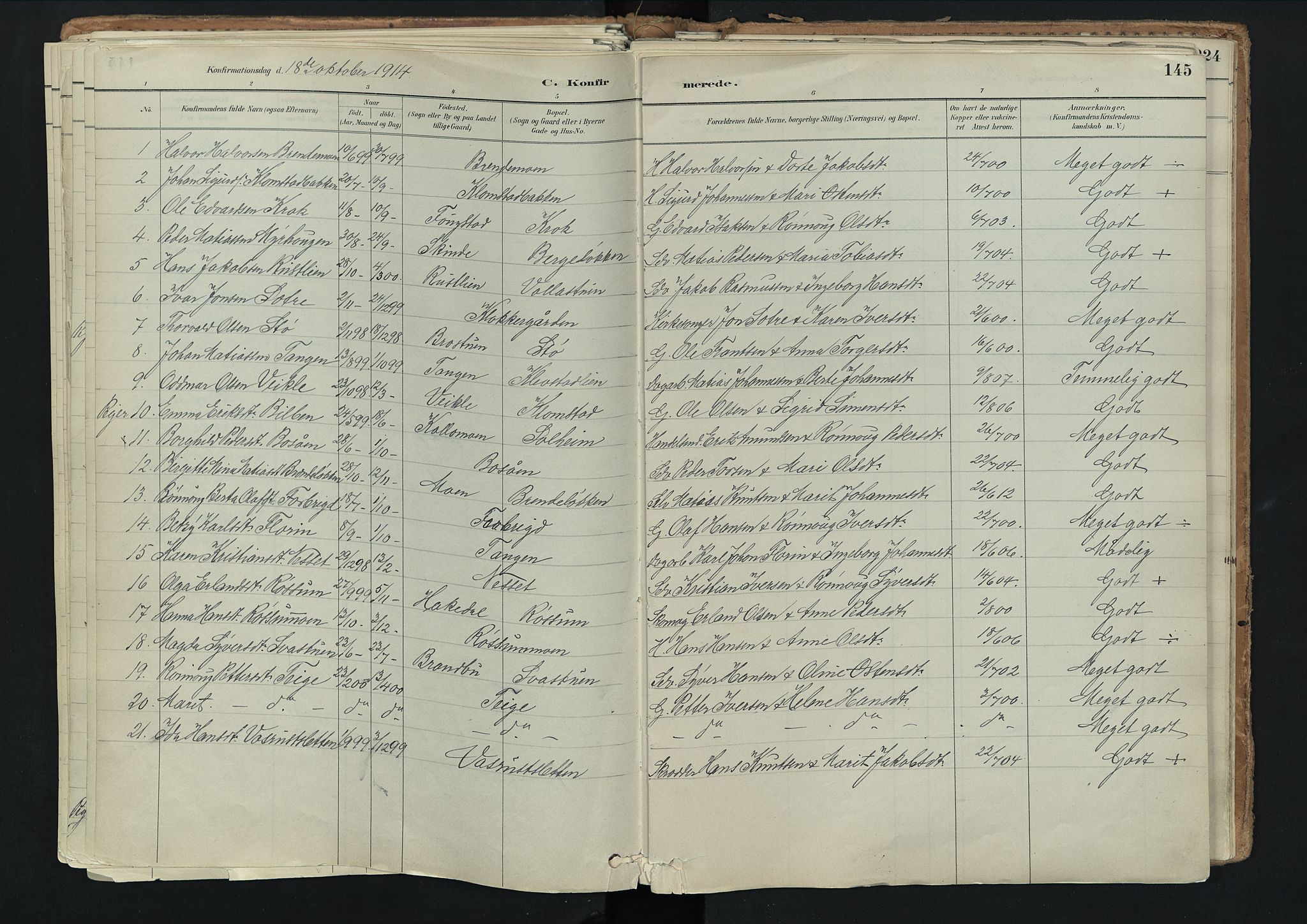 Nord-Fron prestekontor, SAH/PREST-080/H/Ha/Haa/L0003: Parish register (official) no. 3, 1884-1914, p. 145